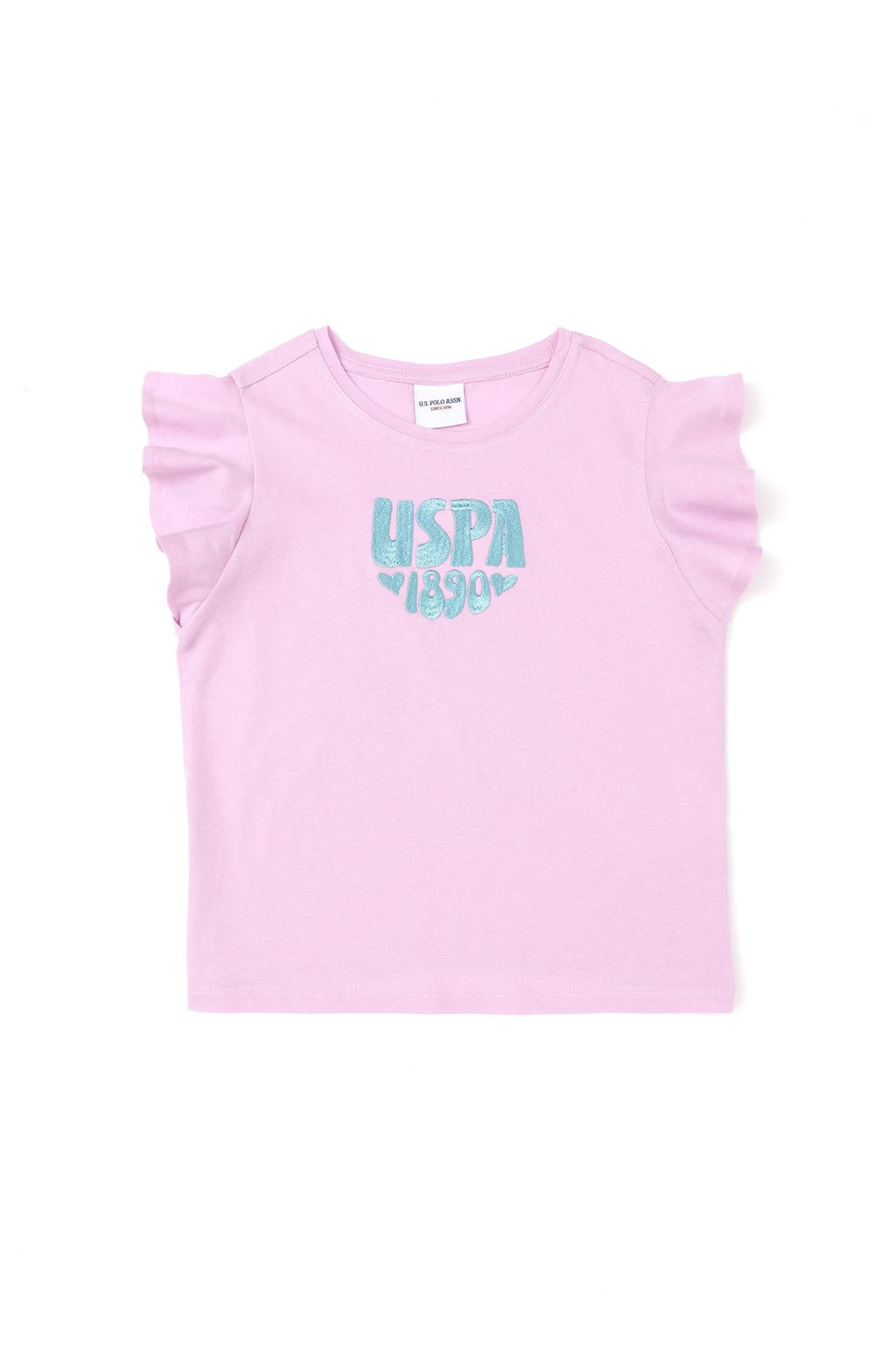 Футболка для девочек U.S. Polo Assn с круглым вырезом розовая  фото 10