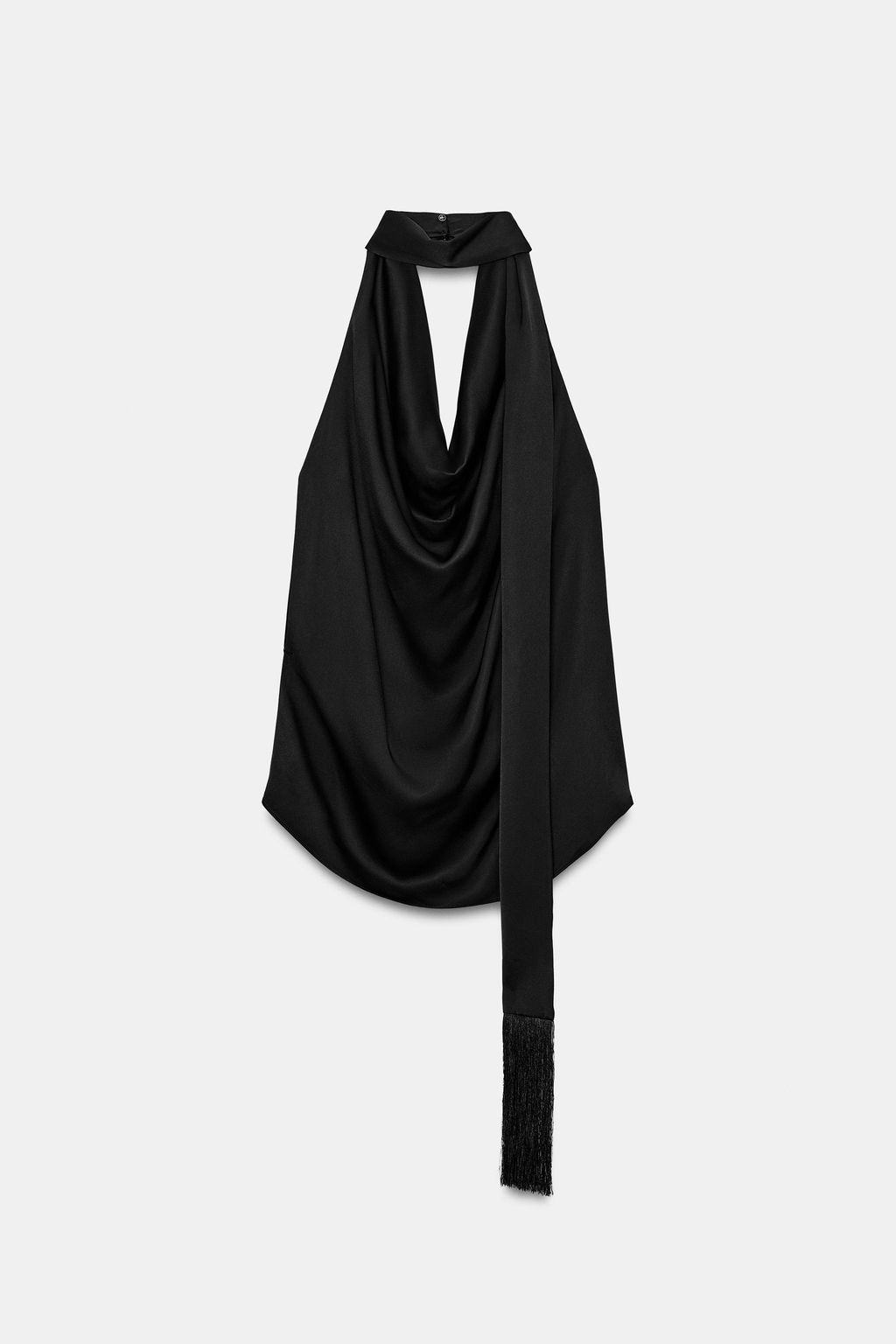 TOP HALTER PA?UELO FLECOS ZW COLLECTION / Negro - Zara фото 14