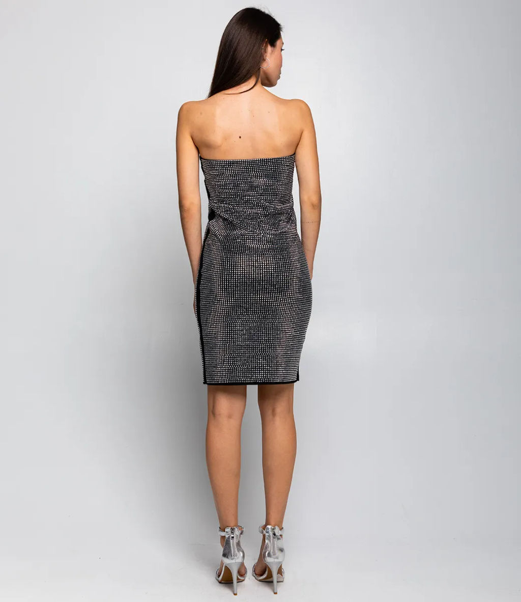 Платье #КТ3101 (1), чёрный,серебряный - Dommod фото 5