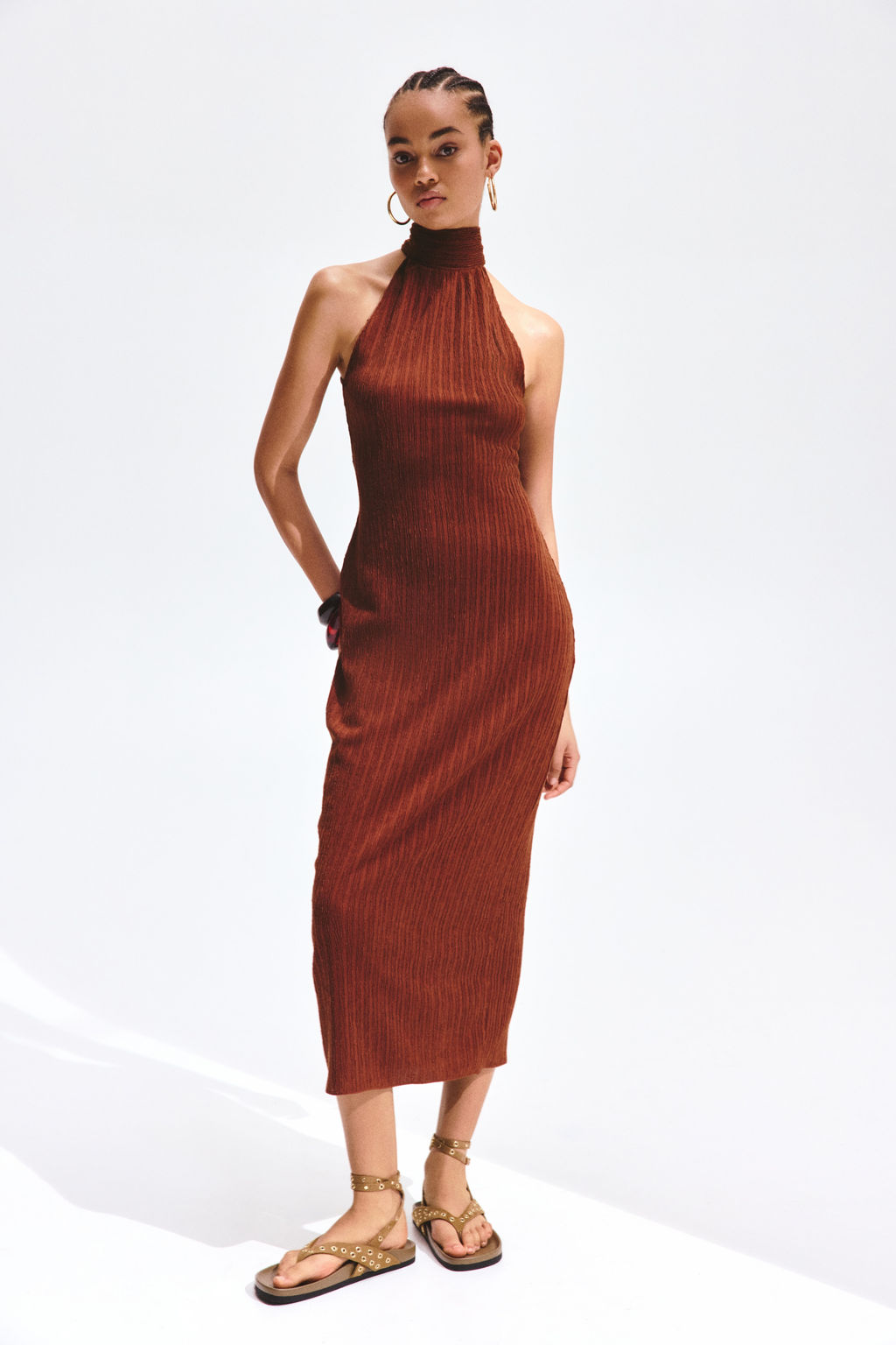 Vestido sin mangas efecto arrugado - H&m фото 3