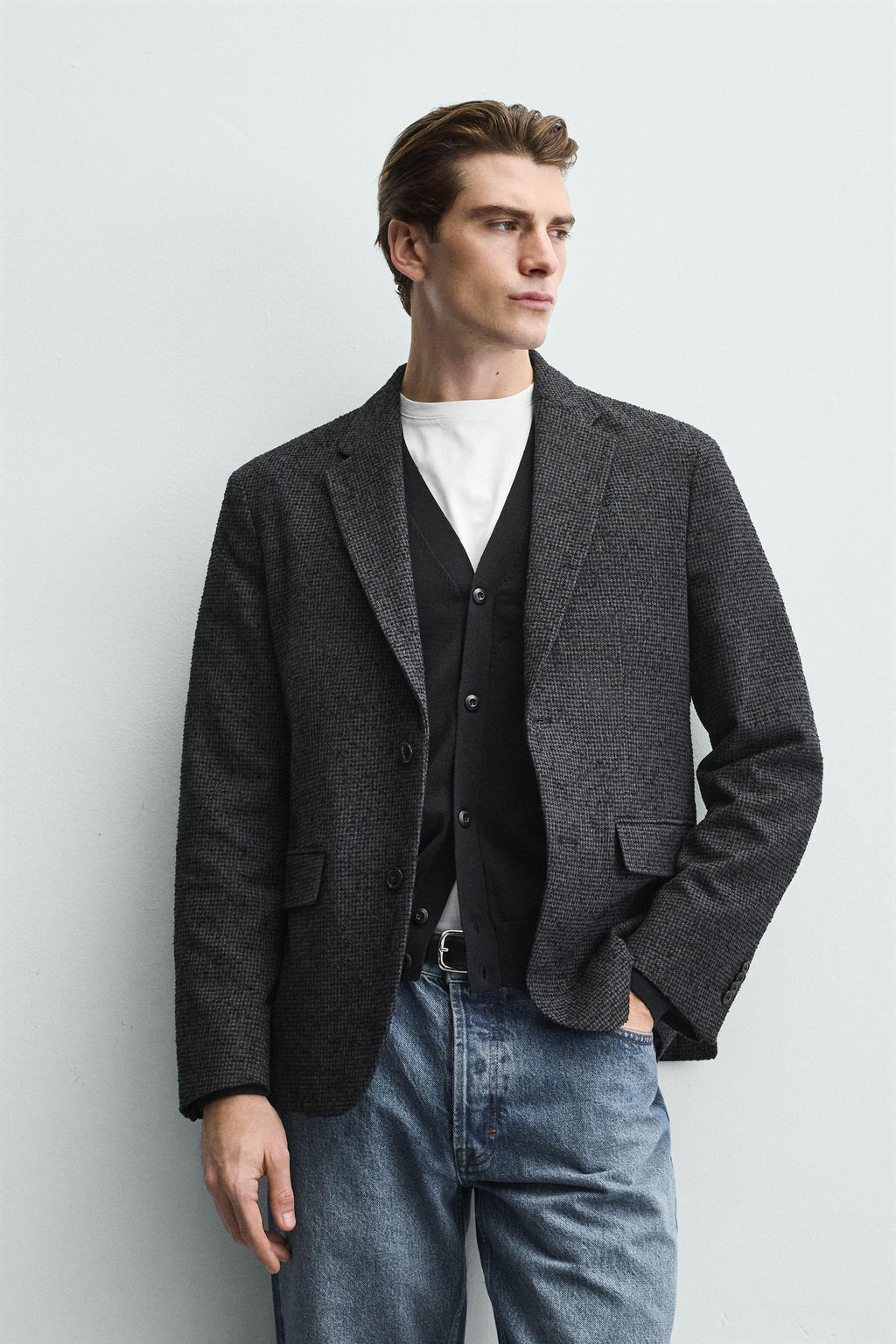 BOUCL_ HOUNDSTOOTH BLAZER - Zara фото 2