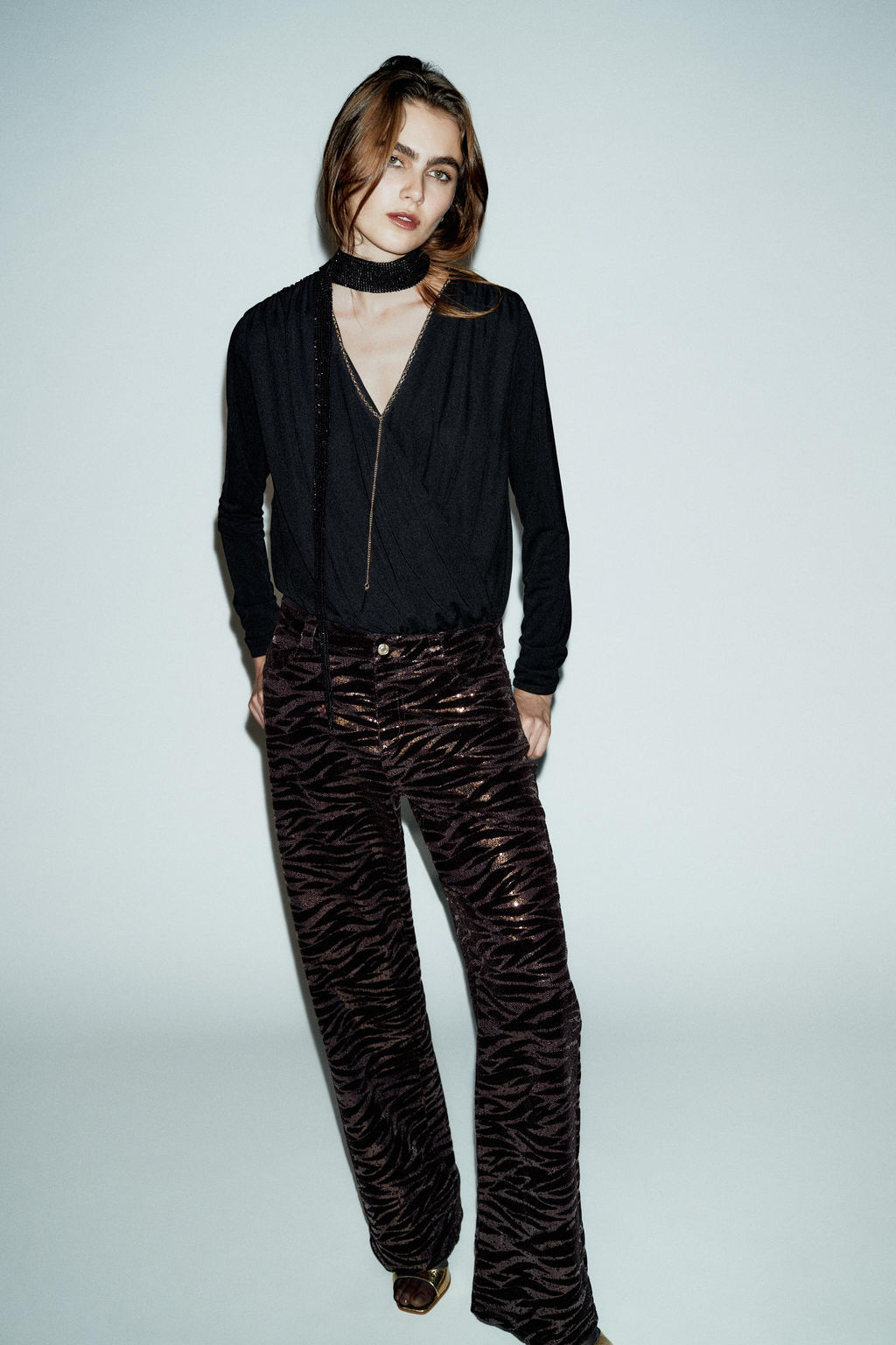 DRAPED CHAIN BODYSUIT - Zara фото 6