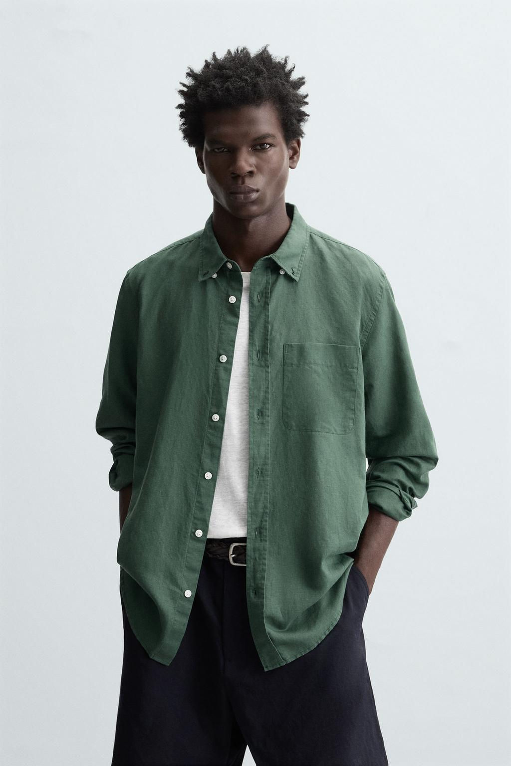 COTTON - LINEN SHIRT - Zara фото 7