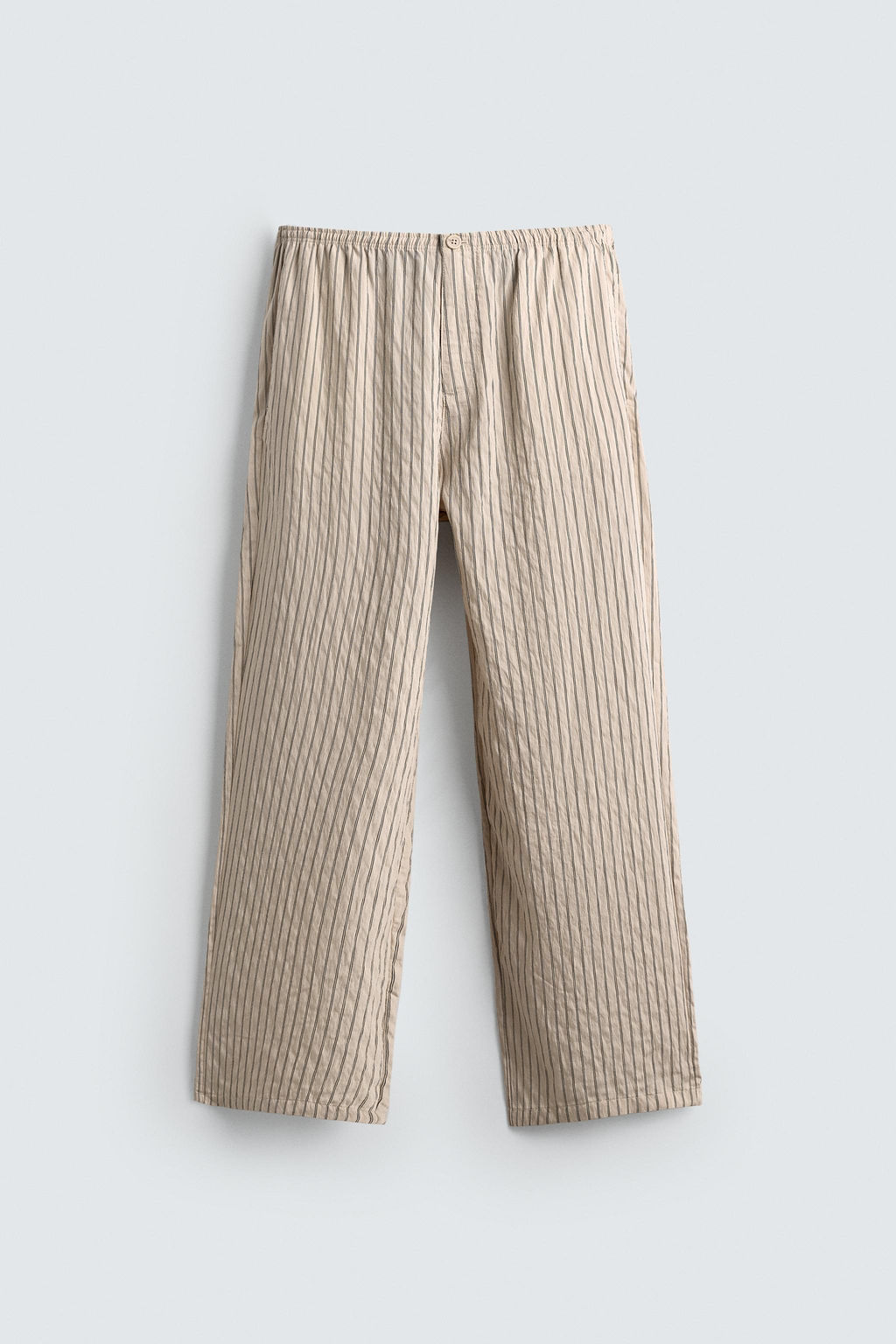 STRIPED WRINKLED-EFFECT FLOWING TROUSERS - Zara фото 7