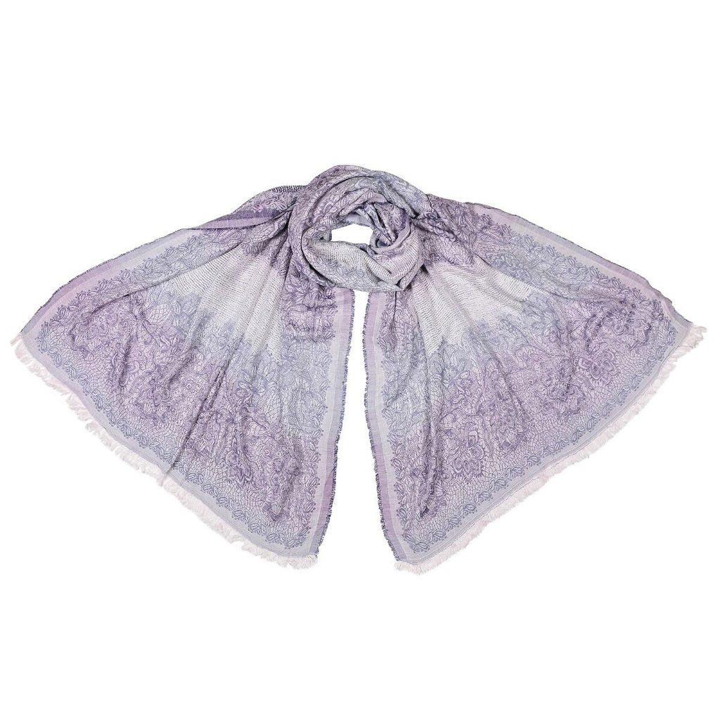 Палантин фиолетового цвета с цветочным принтом