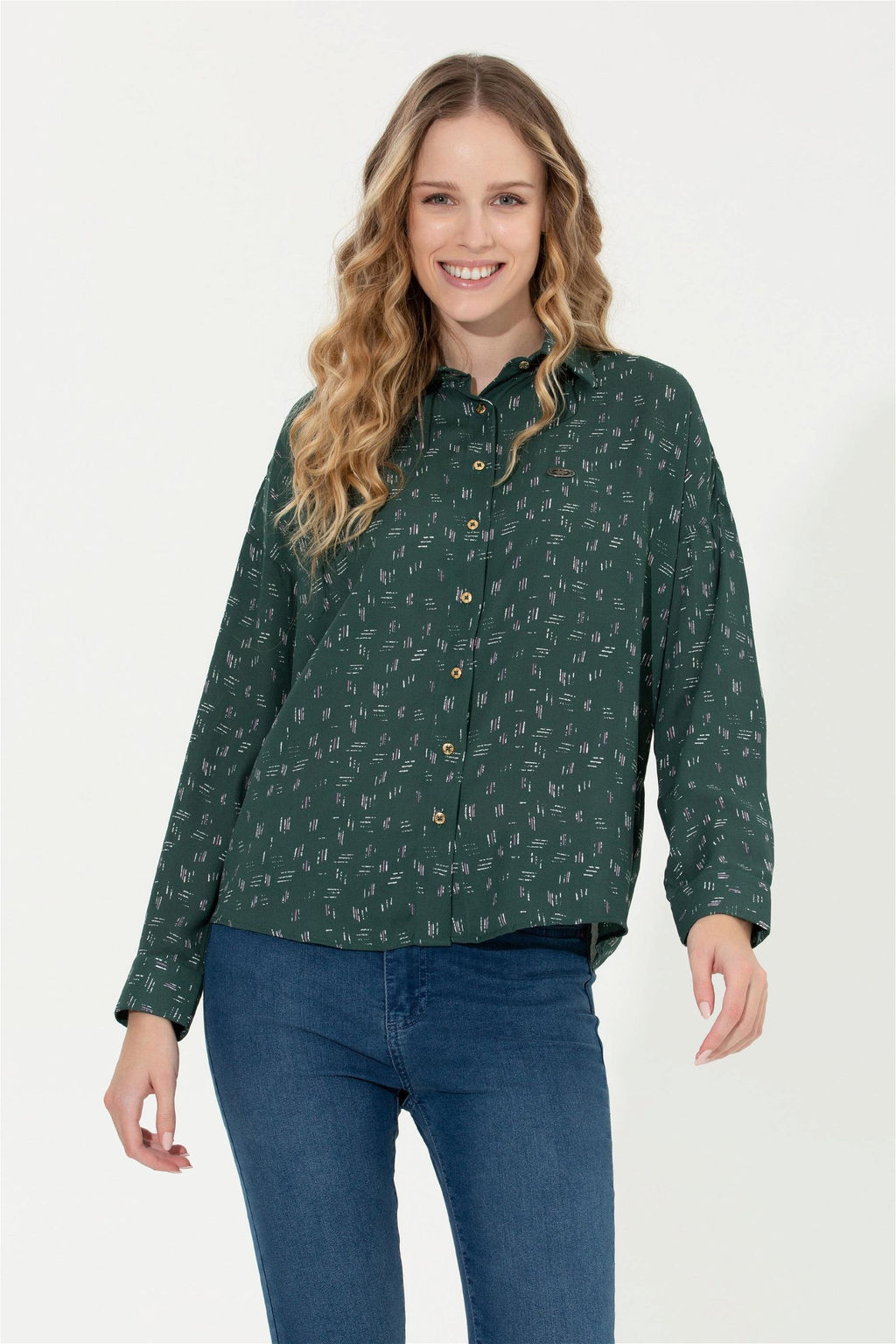 Женская зеленая рубашка с длинным рукавом Неожиданная скидка в корзине - U.s. polo assn фото 4