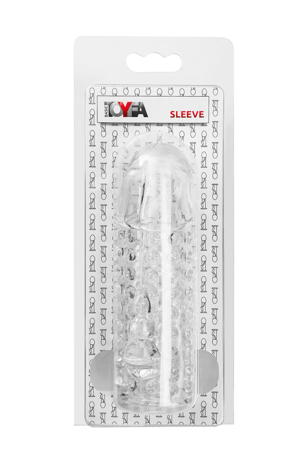 Насадка на пенис с дополнительной стимуляцией TOYFA Basic, TPE, прозрачный, 13 см