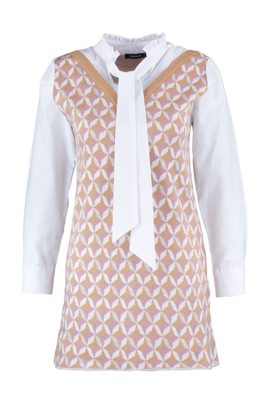 TRENDYOLMILLA Lacivert Mini Triko Gomlek Garni Detayl? Elbise TWOAW22SV0122  фото 7