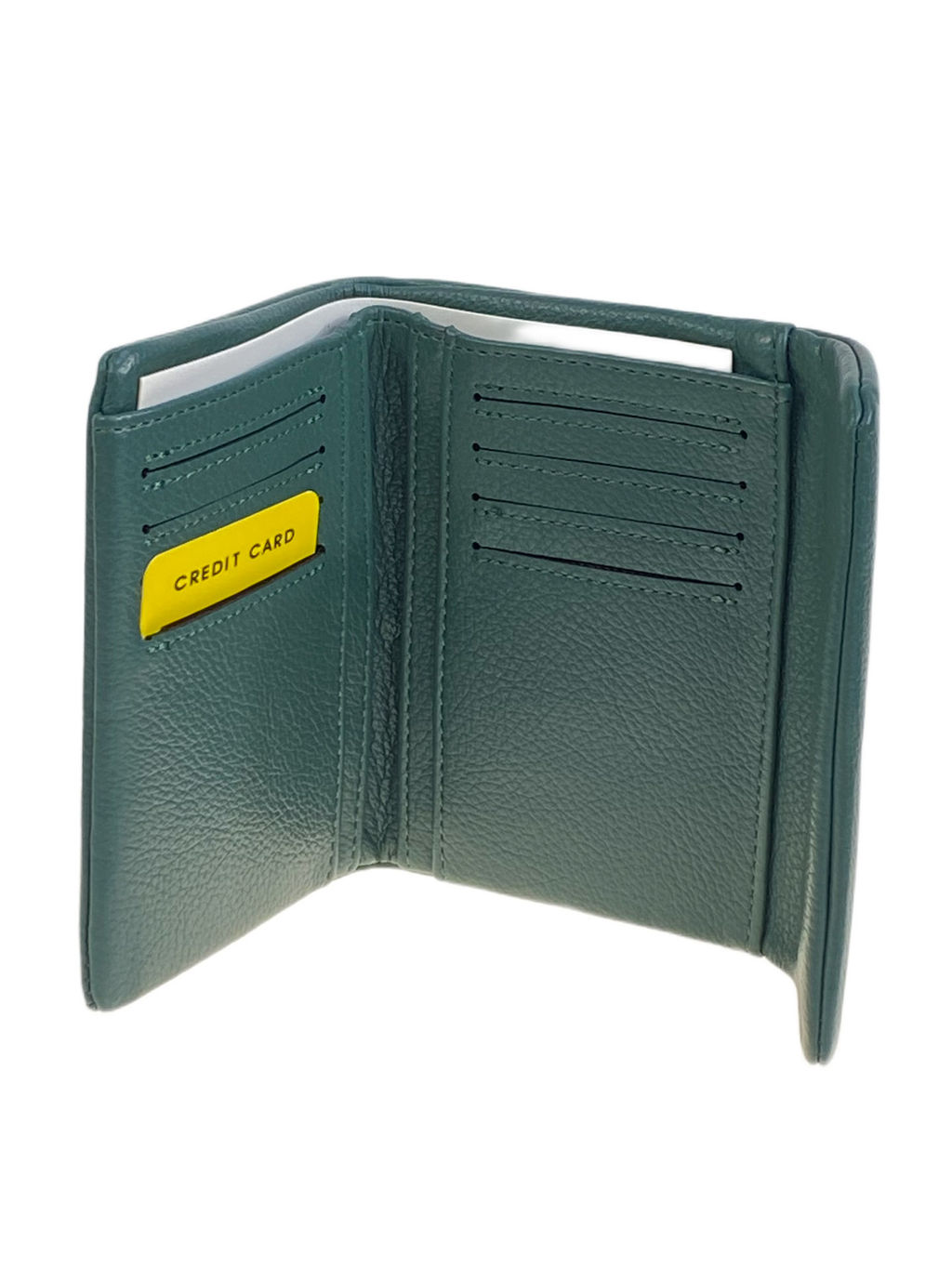 Женское портмоне из натуральной кожи, цвет зеленый - Greta фото 2