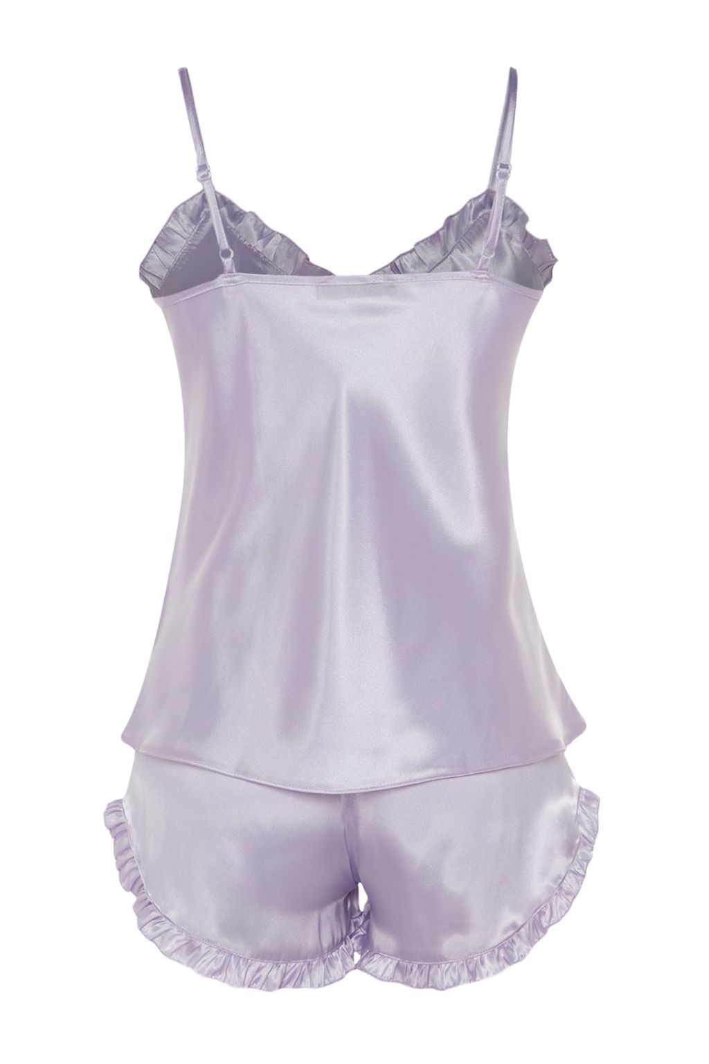 Trendyolmilla Lacivert F?rf?rl? Ip Ask?l? Saten Sortlu Dokuma Pijama Tak?m? THMSS22PT0274  фото 24