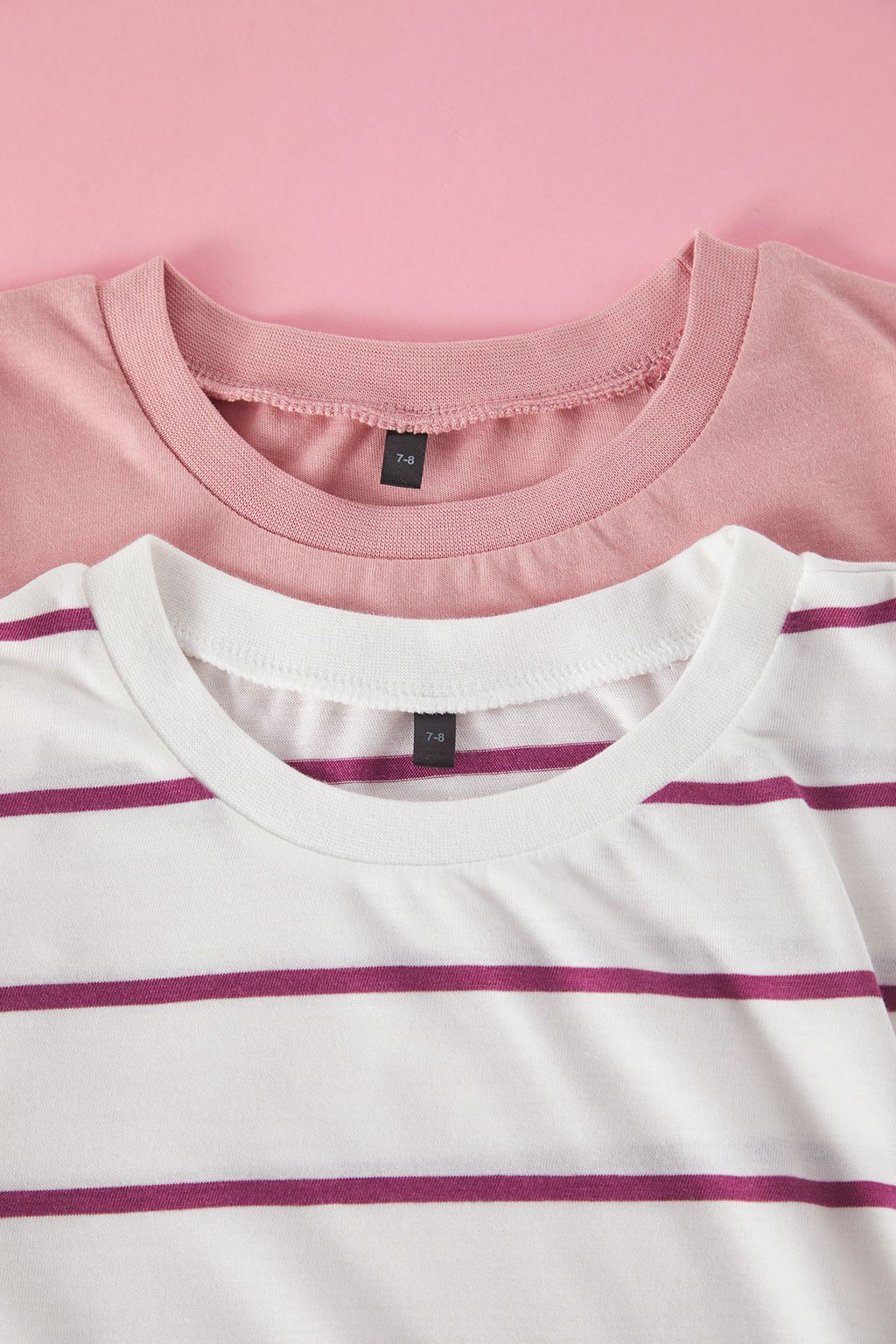 Lila-Ekru 2li K?z Cocuk %100 Pamuk Regular/Normal Kal?p K?sa Kol Orme T-Shirt TKDSS25TS00028 - Trendyolmilla фото 2
