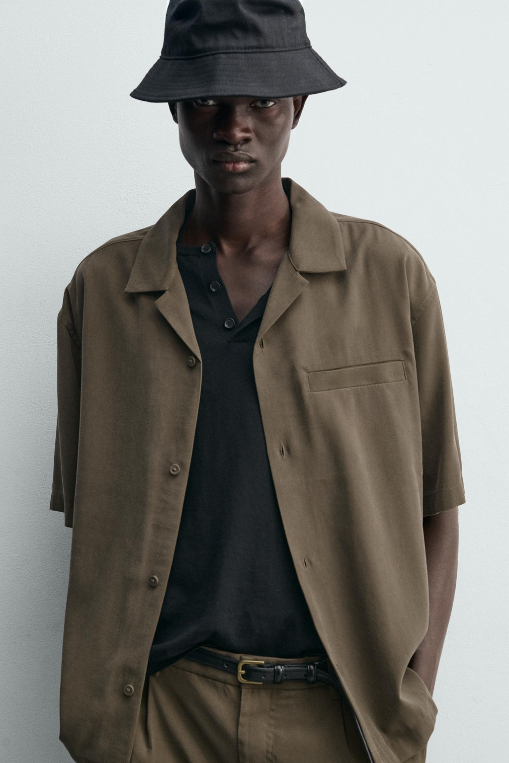 CAMISA FLUIDA RELAXED FIT / Marr?n / Topo - Zara фото 5