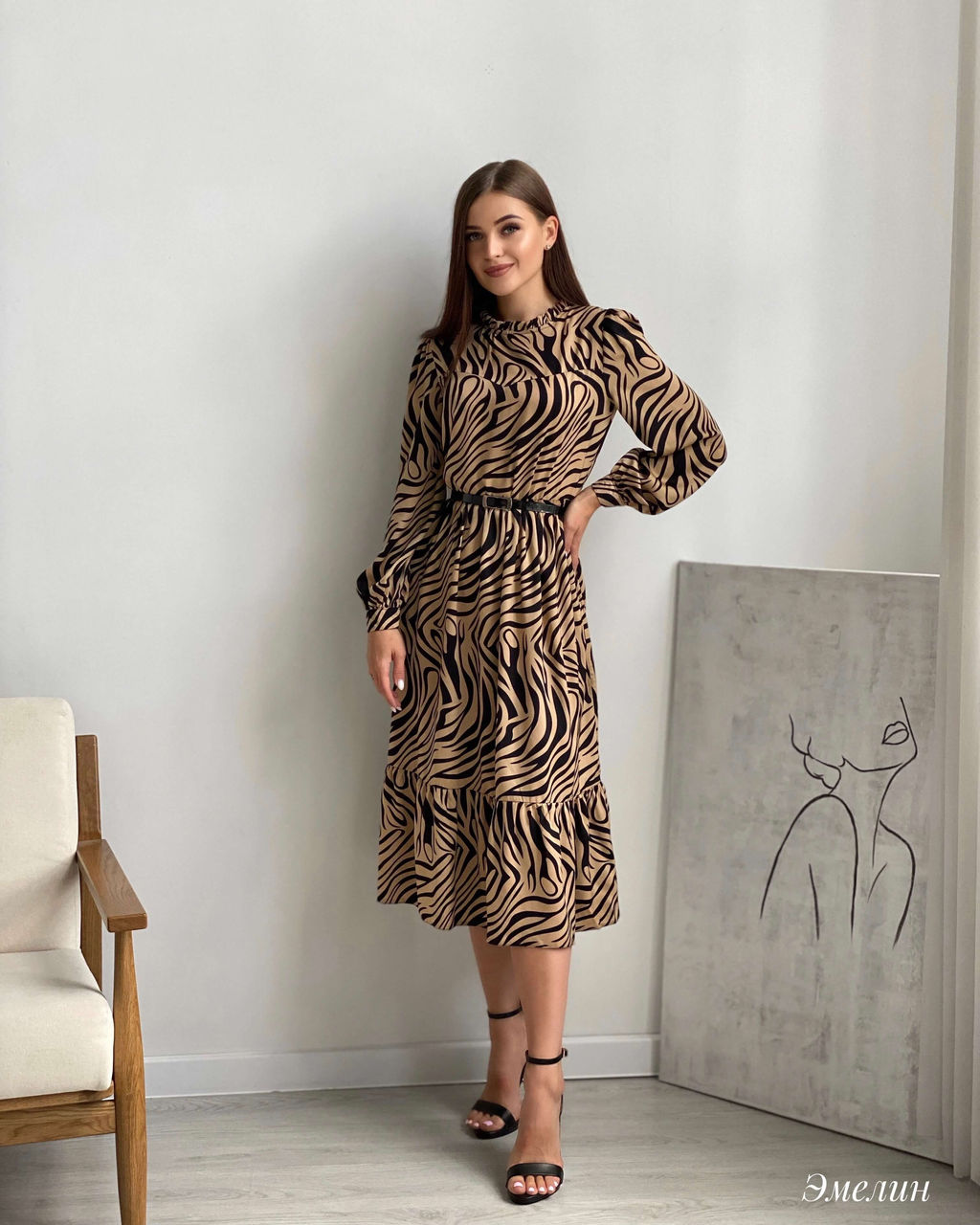 Платье Эмелин (коричневый) - Nadi bordo фото 2