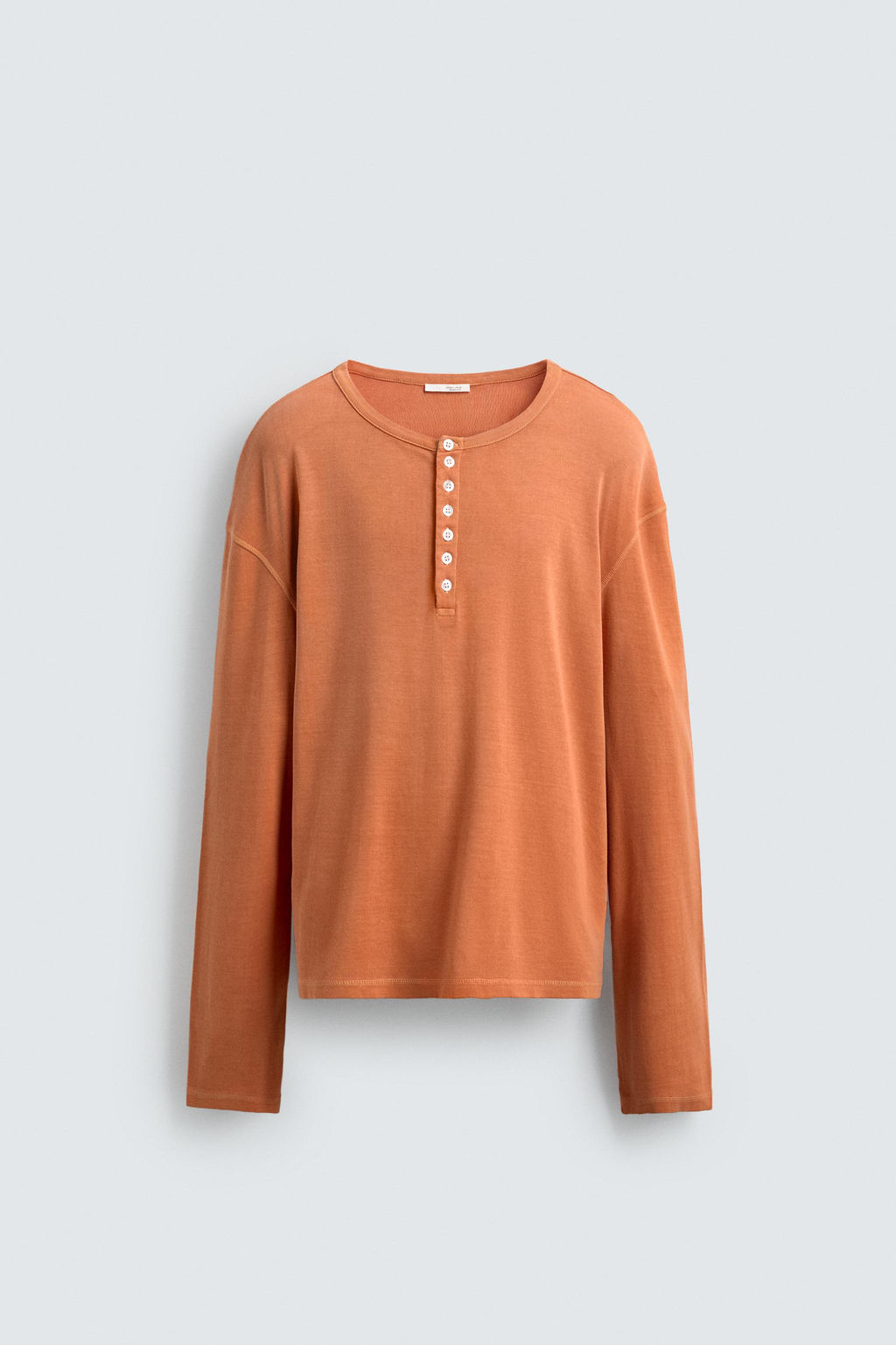 CAMISETA RELAXED FIT CUELLO PANADERO / Naranja - Zara фото 7