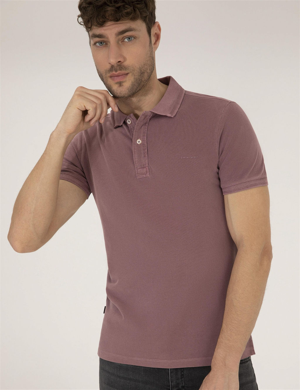 Pembe Dokulu Slim Fit Polo Yaka Ti__rt - Pierre cardin фото 2