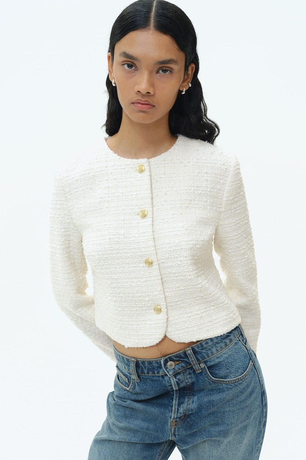 Chaqueta corta en boucle - H&m фото 3