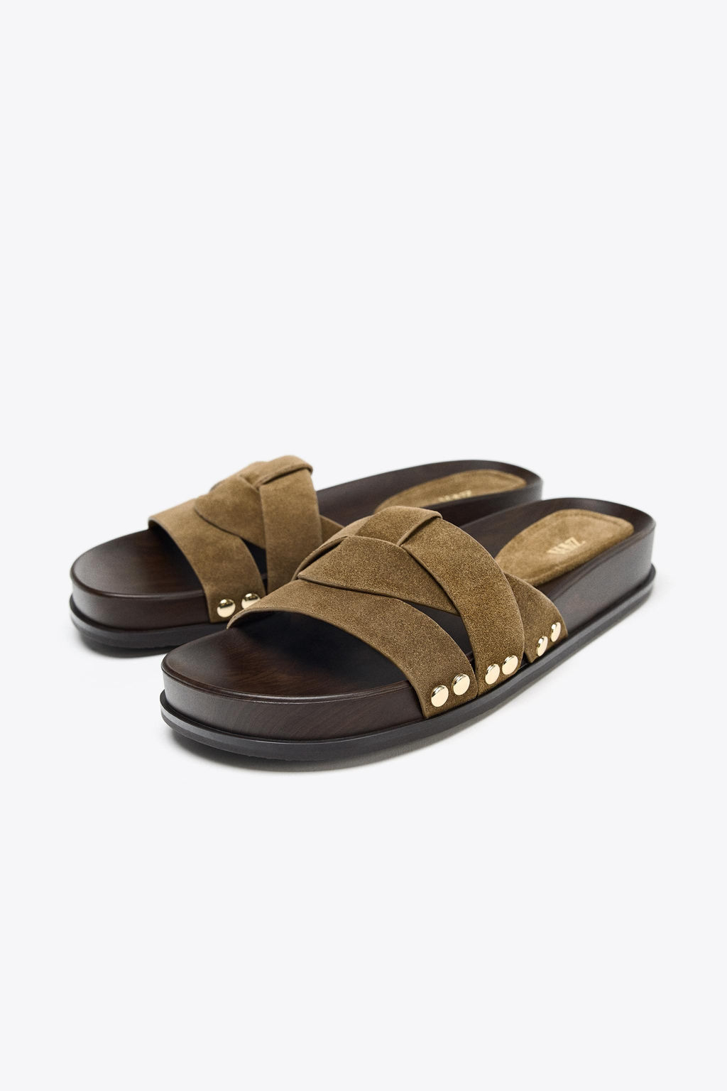 LEATHER SLIDER SANDALS - Zara фото 12