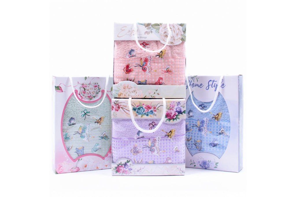 Набор полотенце махровое R00016 в коробке Л