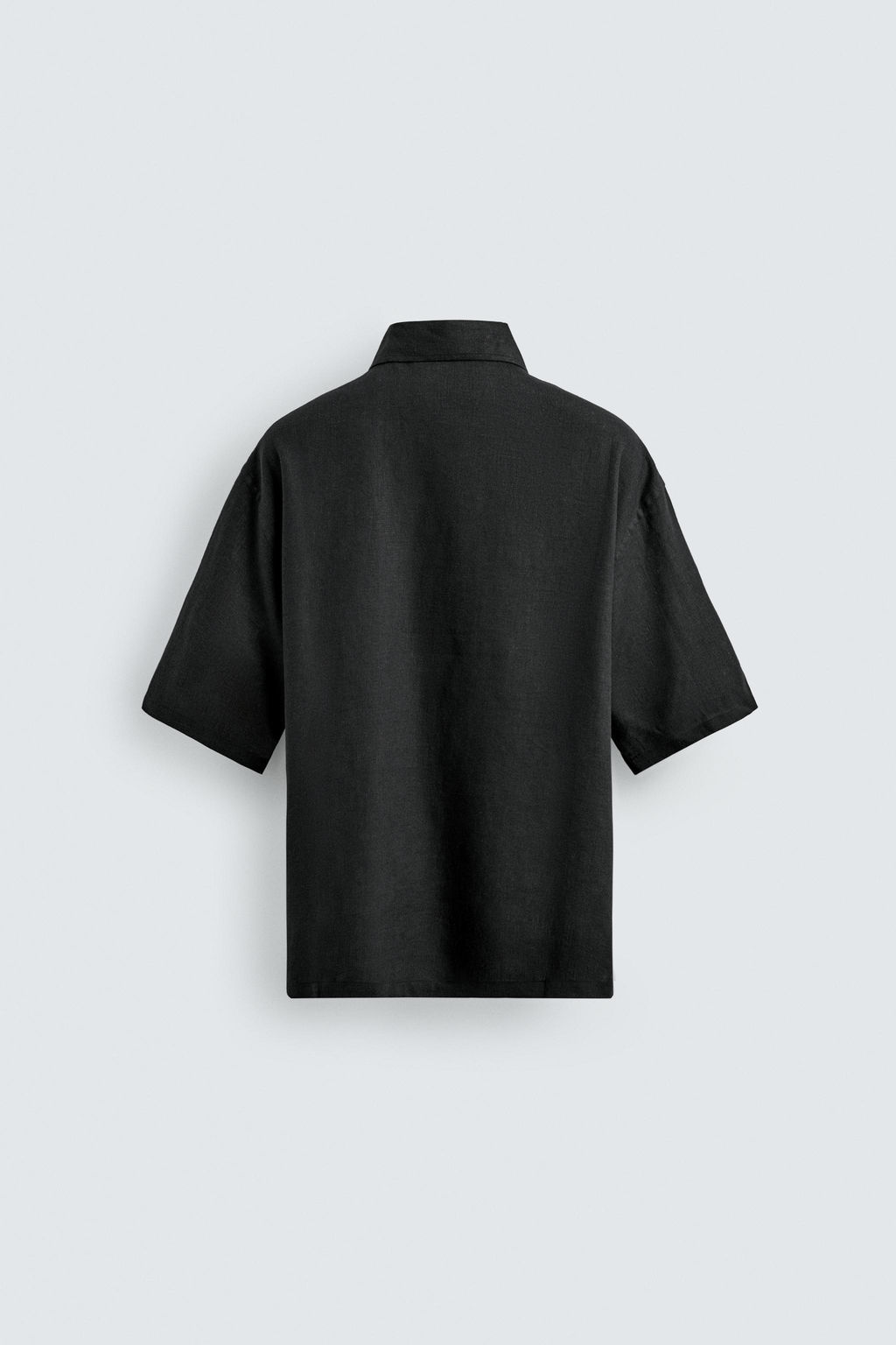 CAMISA POLO REGULAR FIT LINO - VISCOSA / Negro - Zara фото 8