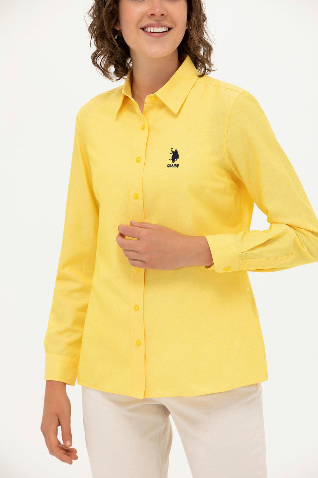 U. S. Polo Assn Женская желтая базовая рубашка с длинным рукавом - U.s. polo assn фото 13