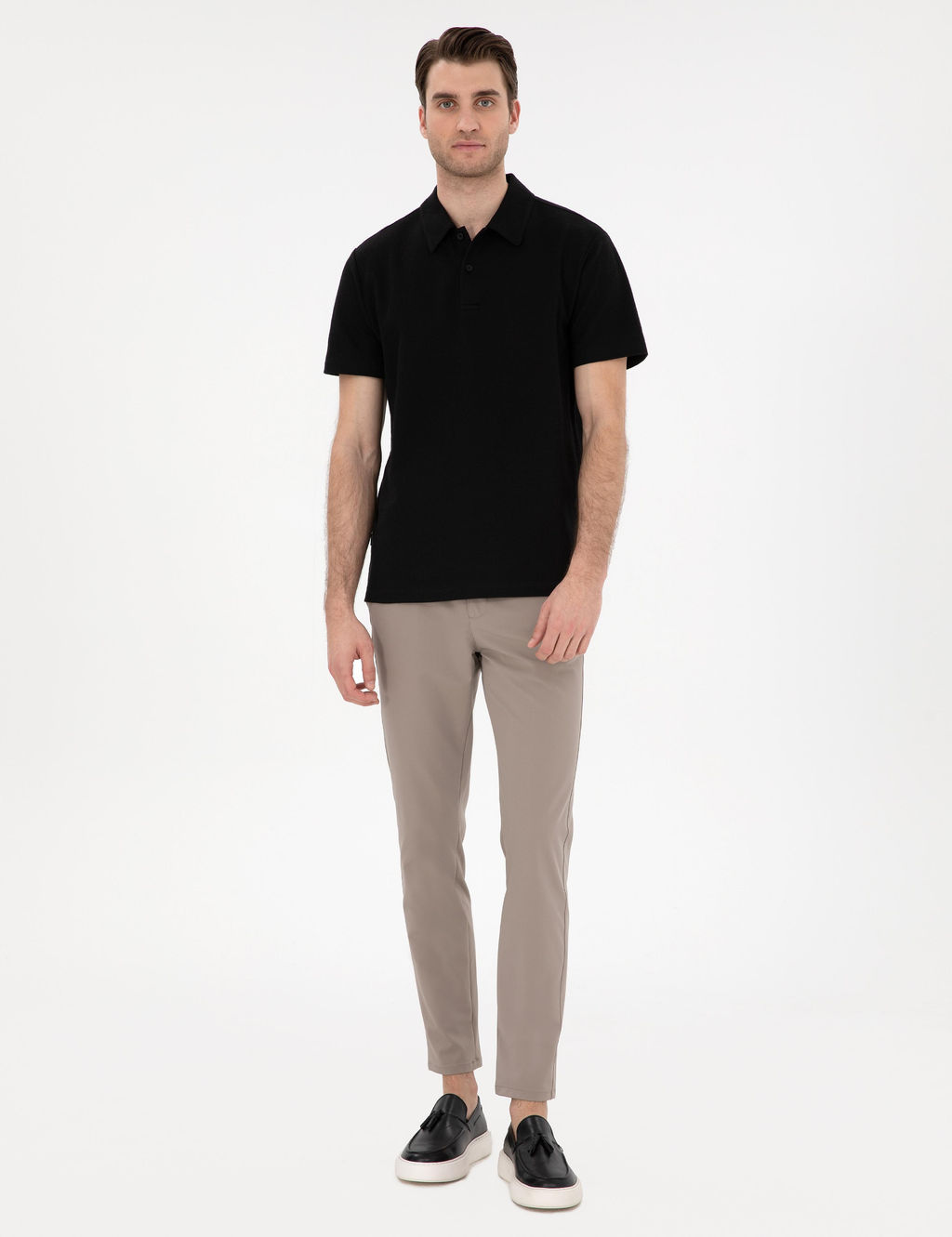 Siyah Slim Fit Polo Yaka Ti__rt - Pierre cardin фото 4