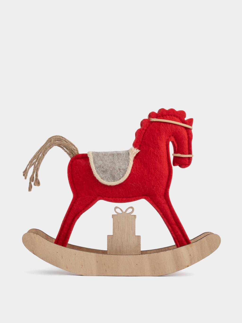 Статуэтка, 19 см, фетр/МДФ, красная, Лошадка-качалка, Bright horse - Anna lafarg фото 4