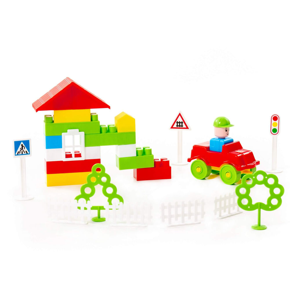 Конструктор Строитель (68 элементов) (в пакете) - Полесье фото 5