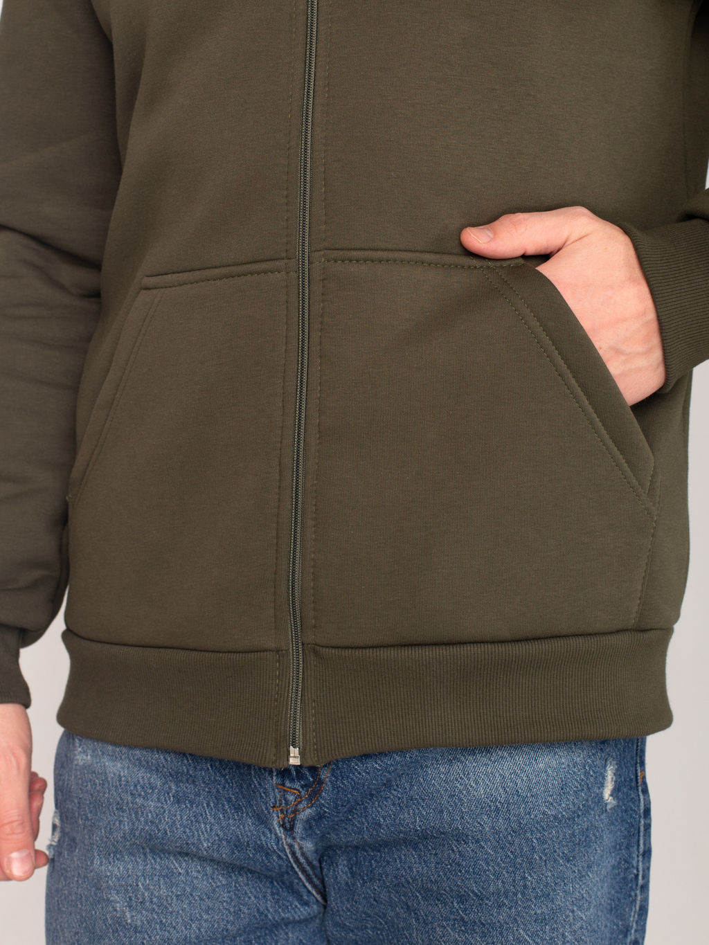 Толстовка мужская футер 3-х нитка начес пенье БАРС ХАКИ - Домтрик фото 5