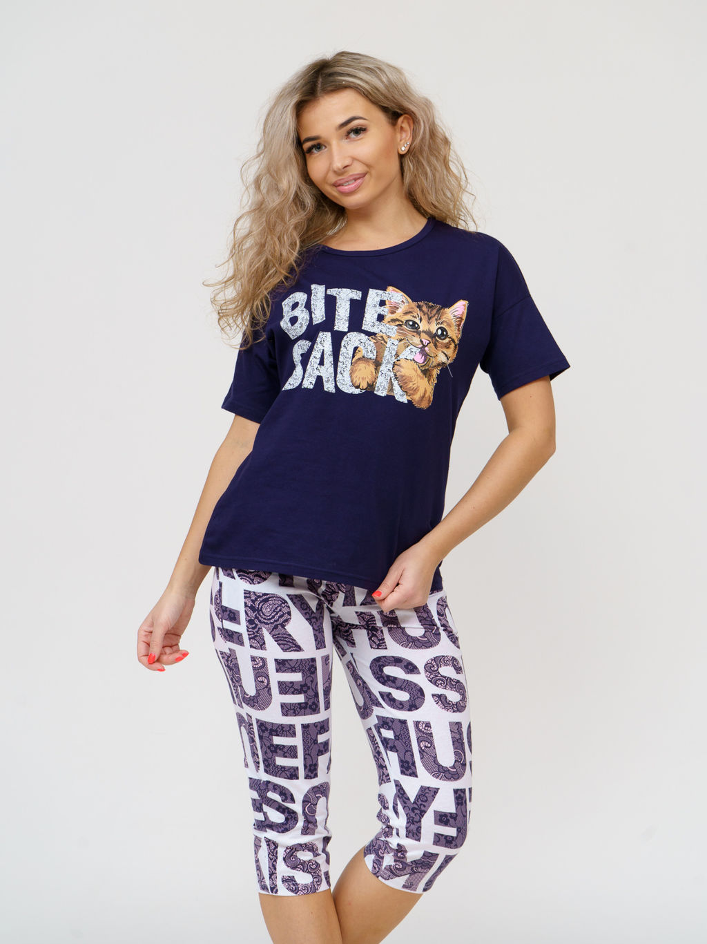 783 Пижама "Буквы/т.синие"