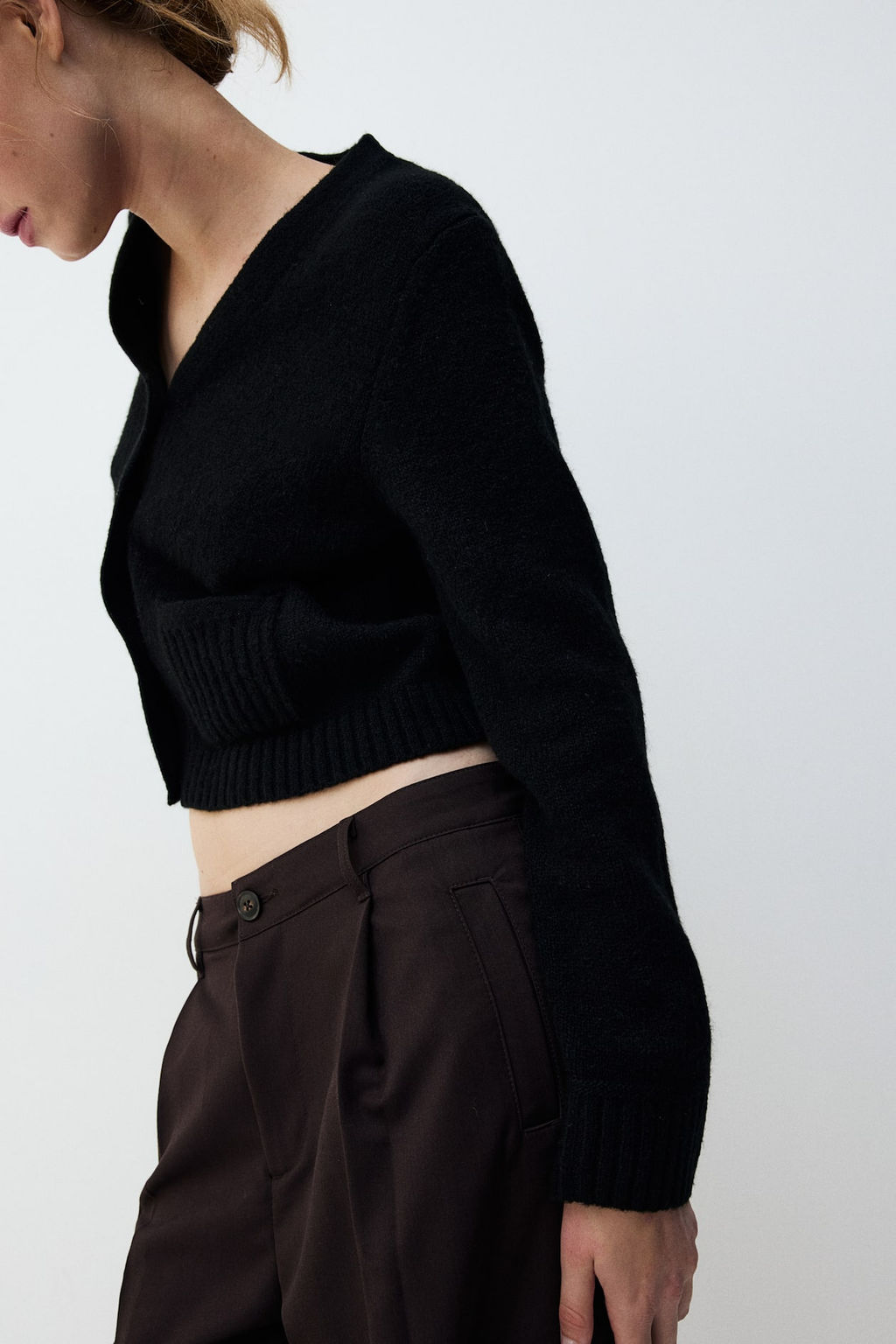 Cardigan corto en punto fino - H&m фото 4