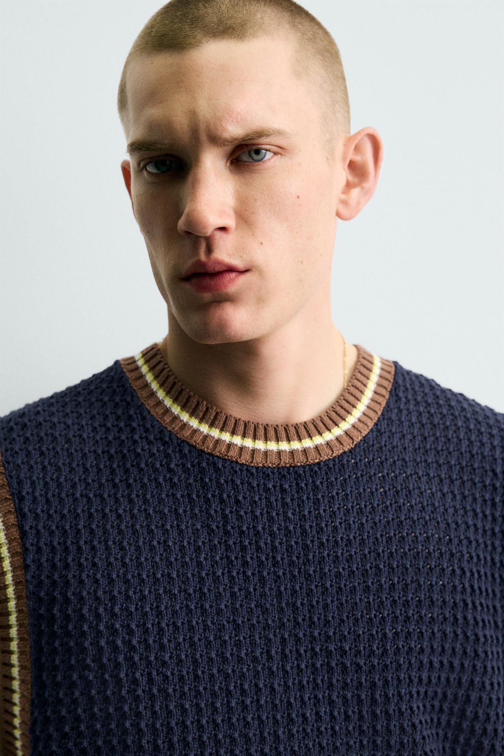 CHALECO PUNTO RIB CONTRASTE / Azul - Zara фото 5