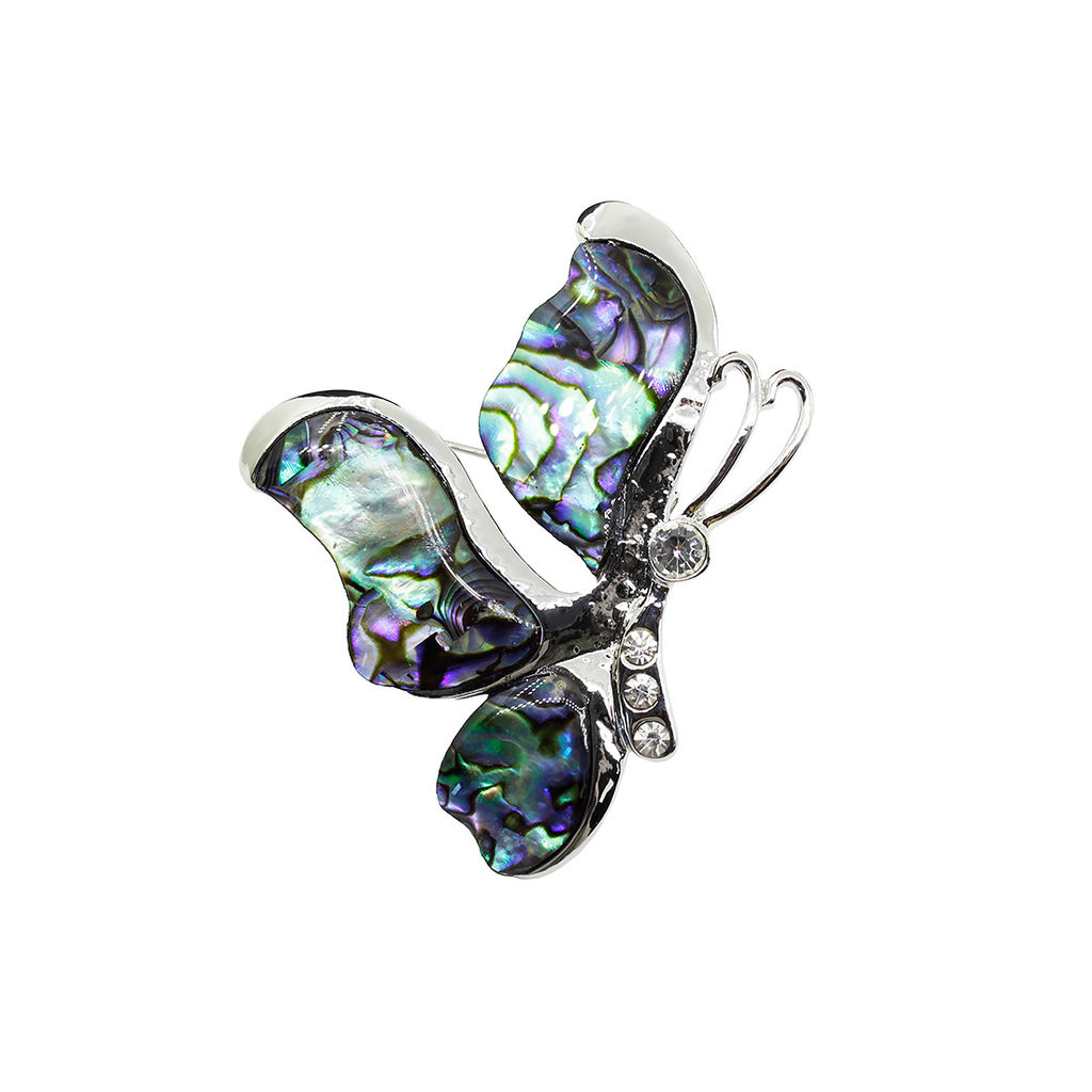 Брошь "Бабочка" перламутр гелиотис