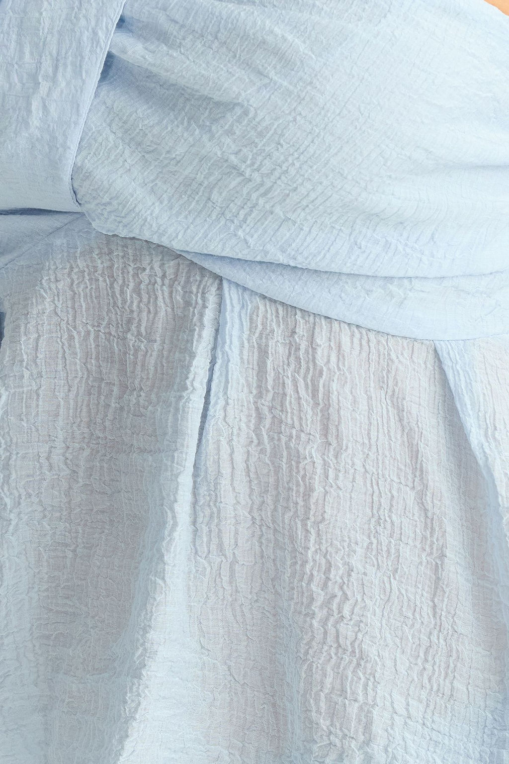 Trendyolmilla Ac?k Mavi Omuz Baglama Detayl? Dokuma Bluz TWOSS25BZ00105  фото 4