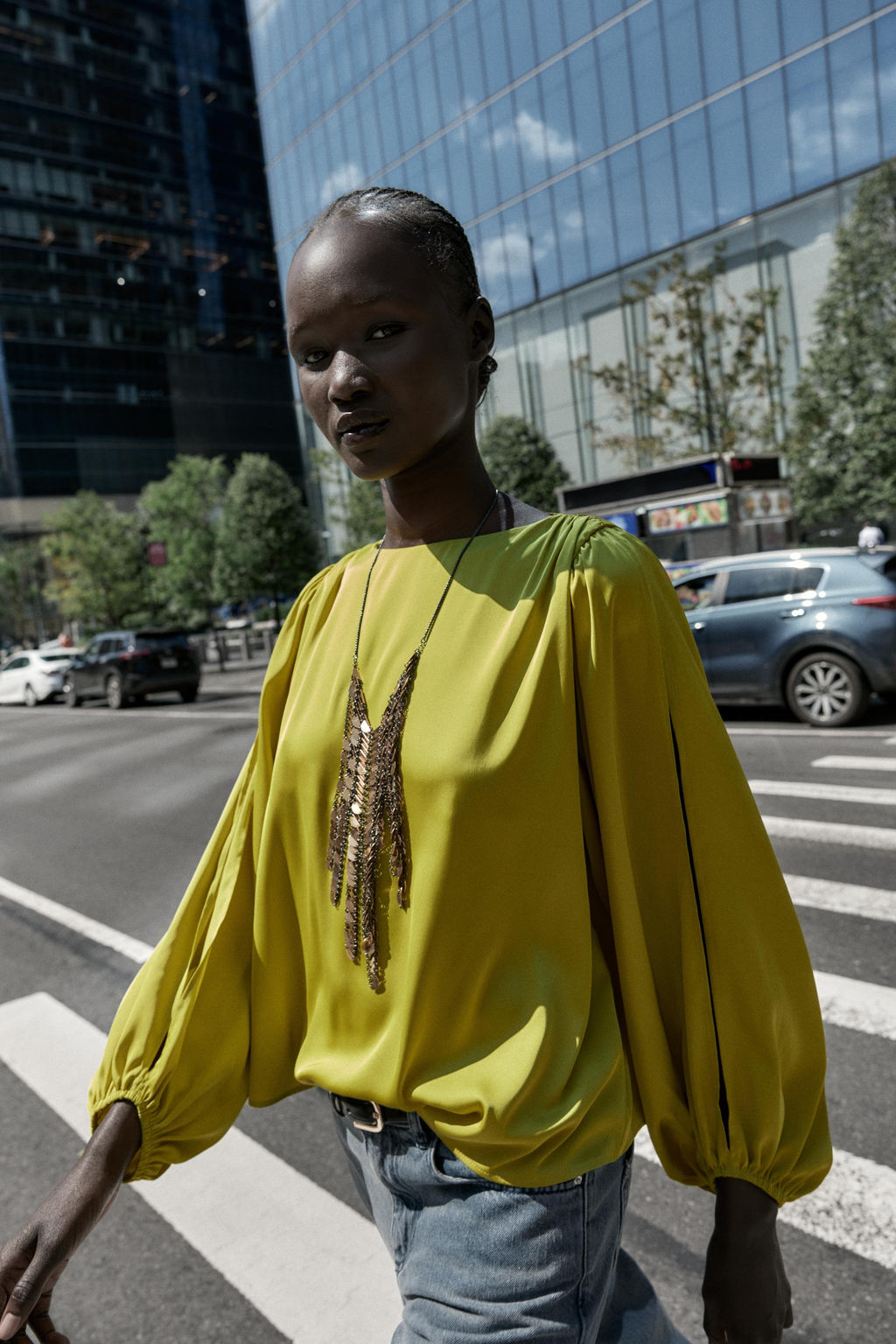 SATIN TOP WITH CUT-OUT SLEEVES - Zara фото 2