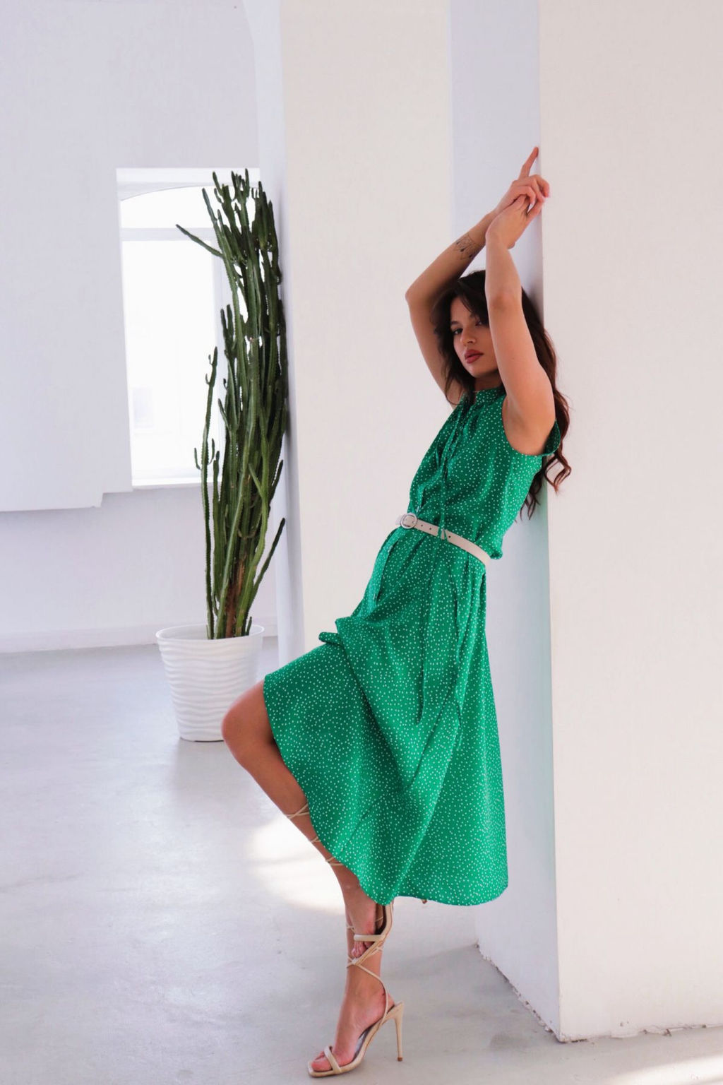 Платье, как из к/ф Красотка, зелёное в горошек - Martichelli фото 10
