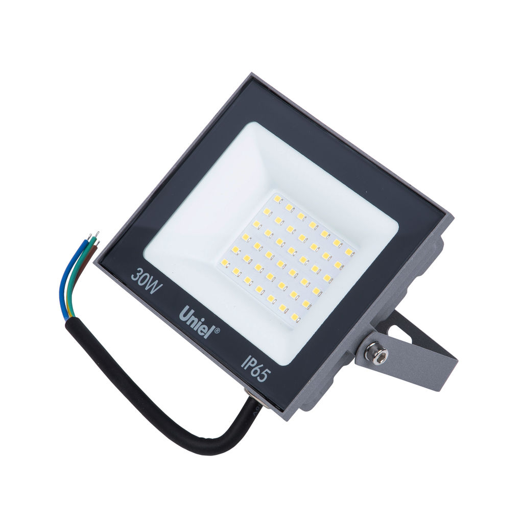ULF-F23-30W/6500K IP65 160-240V GREY Прожектор светодиодный. Дневной свет (6500K). Корпус серый. TM Uniel