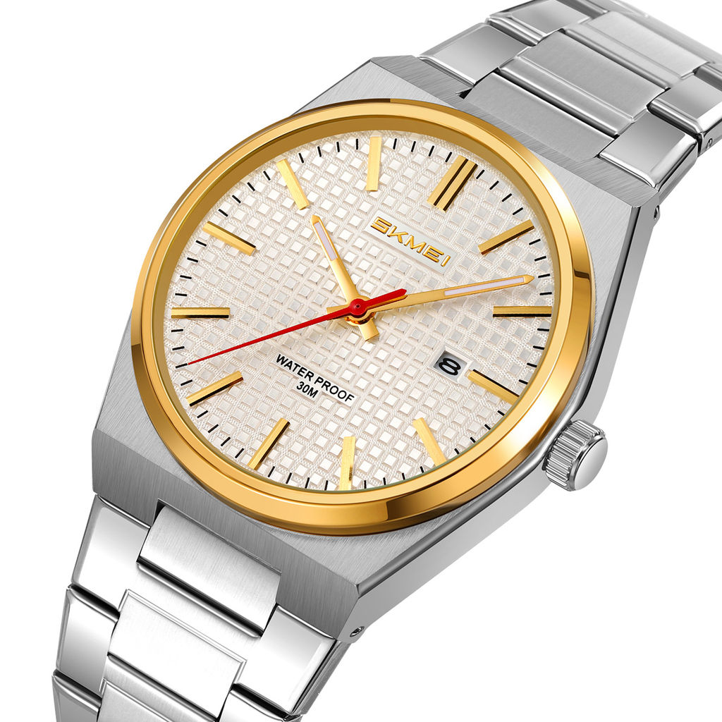 Часы наручные Skmei мужские кварцевые 9396silver-gold-silver
