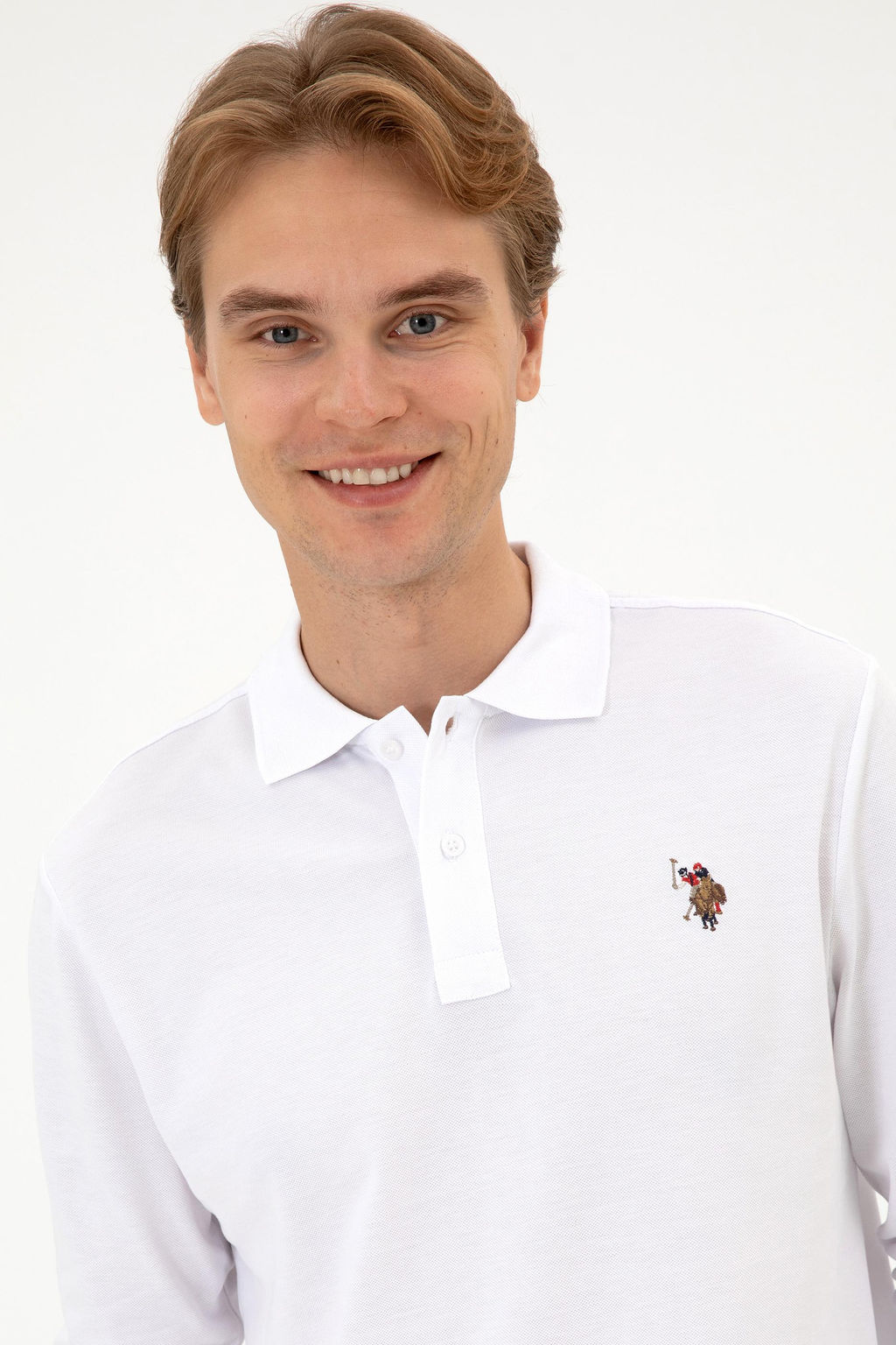 Erkek Regular Fit Polo Yaka Beyaz Basic Sweatshirt Sepette S_rpriz _ndirim - U.s. polo assn фото 2