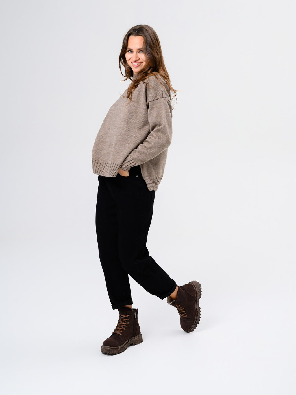 Ботинки 319.22511br.Коричневый замша/мех