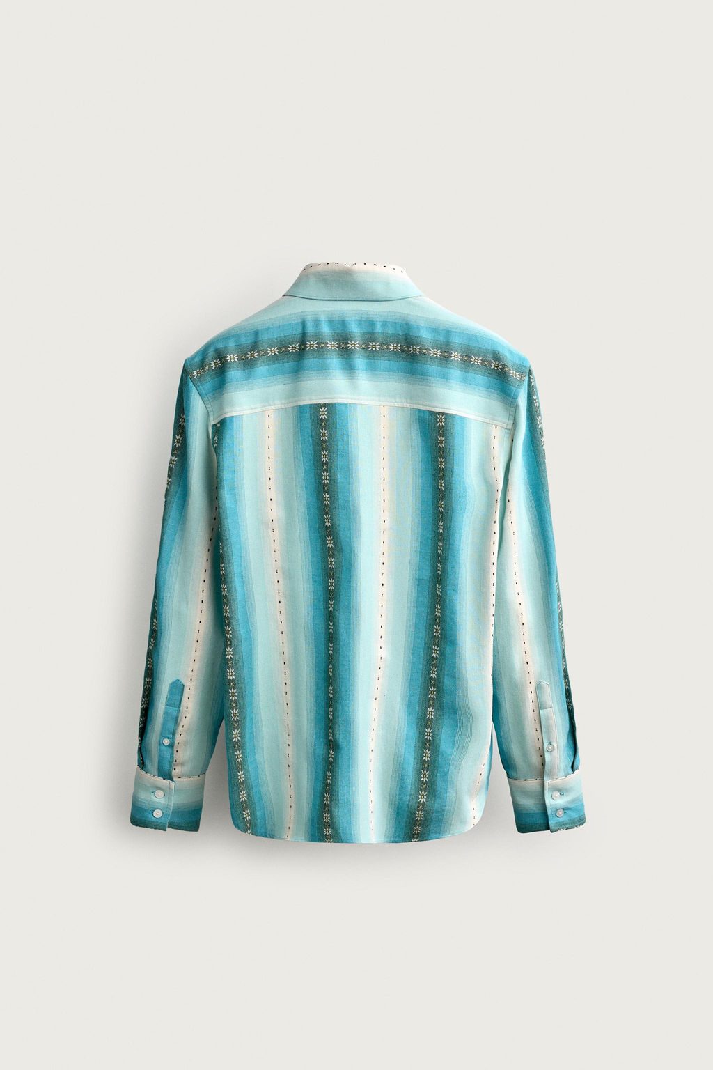 CAMISA RELAXED FIT JACQUARD RAYAS / Azules - Zara фото 8