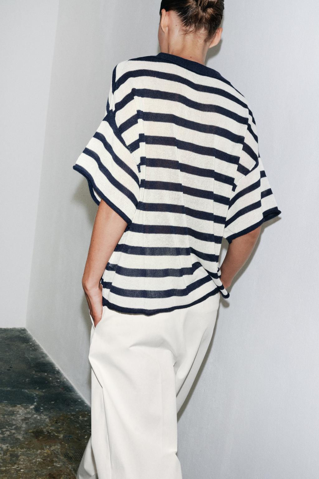 STRIPED KNIT POLO SHIRT - Zara фото 5