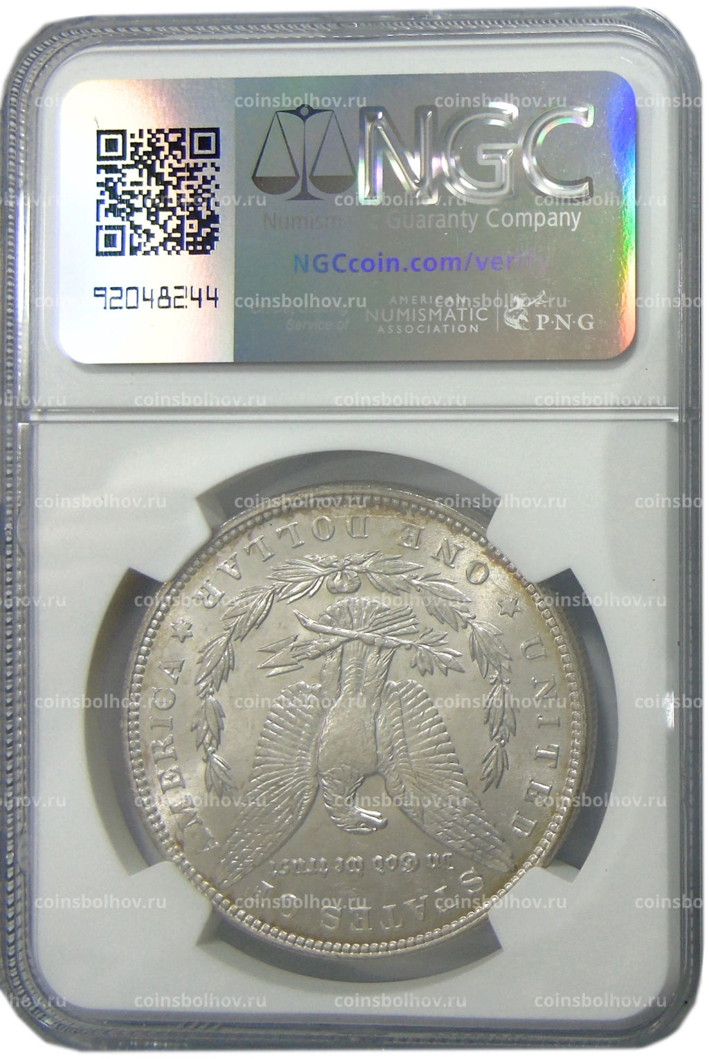 1 доллар 1887 года США Доллар Моргана (в слабе NGC MS 63)