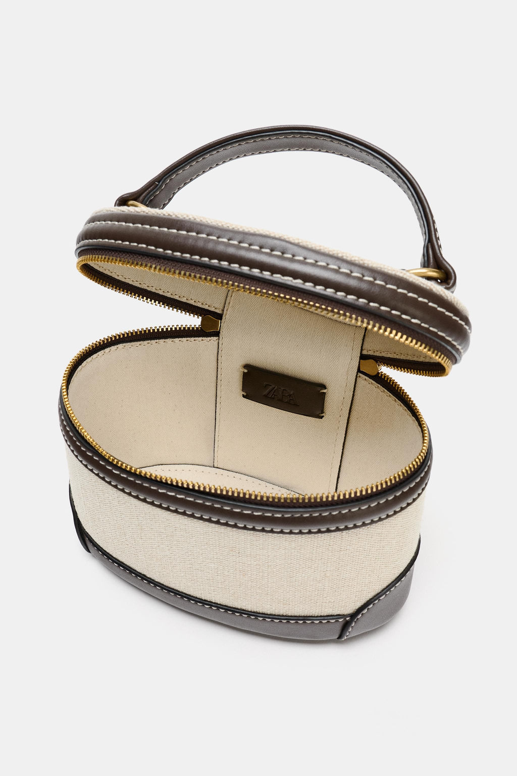 BOLSO R?GIDO COMBINADO / Beige claro