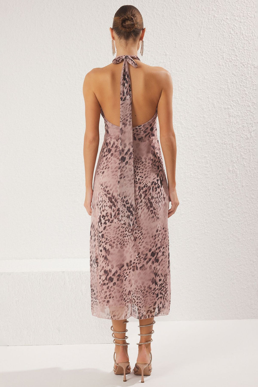 Cok Renkli Cicekli Astarl? Sifon Dokuma Midi S?k Abiye Gece Mezuiyet Elbisesi TPRSS25EL00215 - Trendyolmilla фото 4