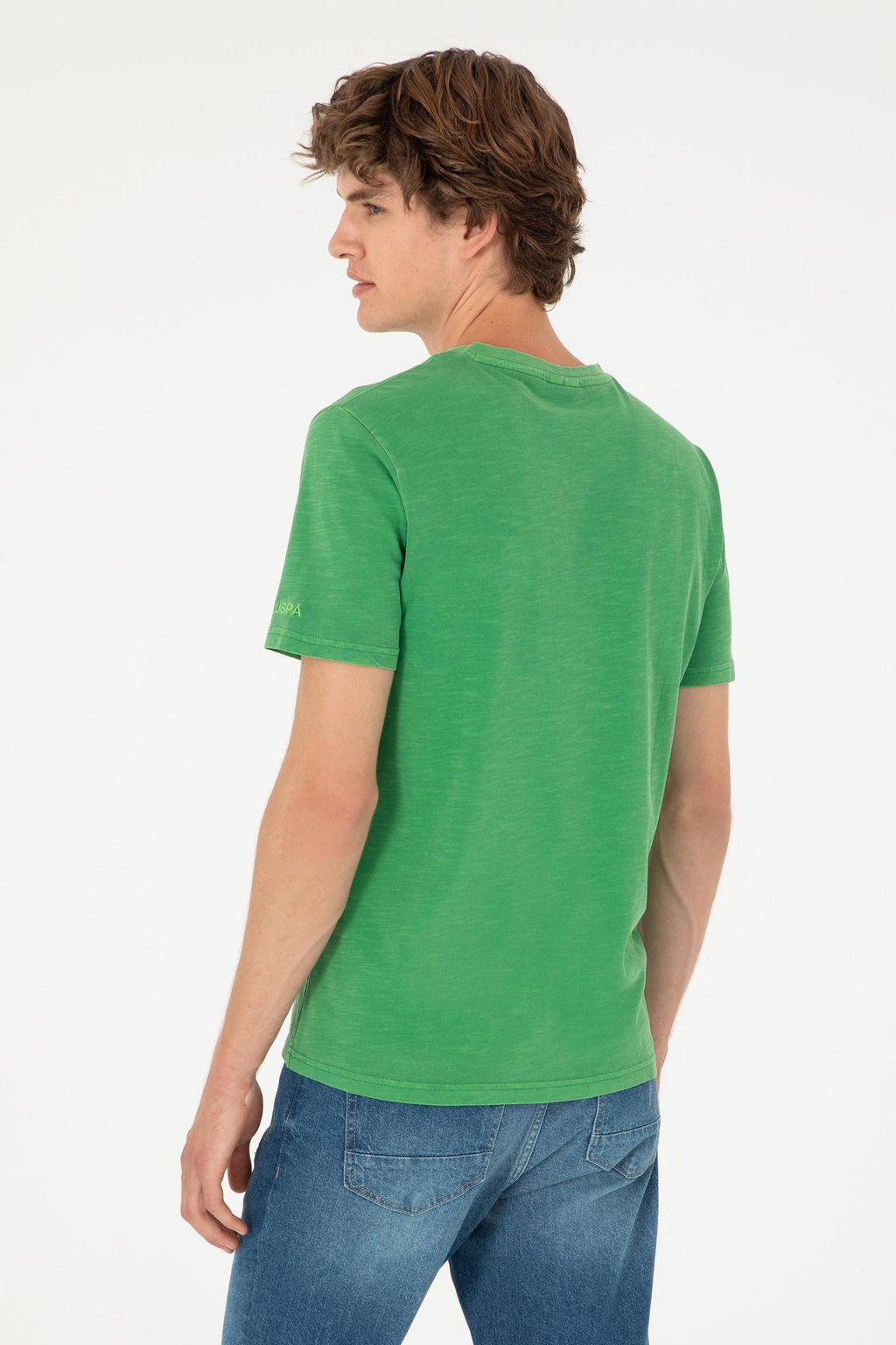 Мужская зеленая базовая футболка - U.s. polo assn фото 5