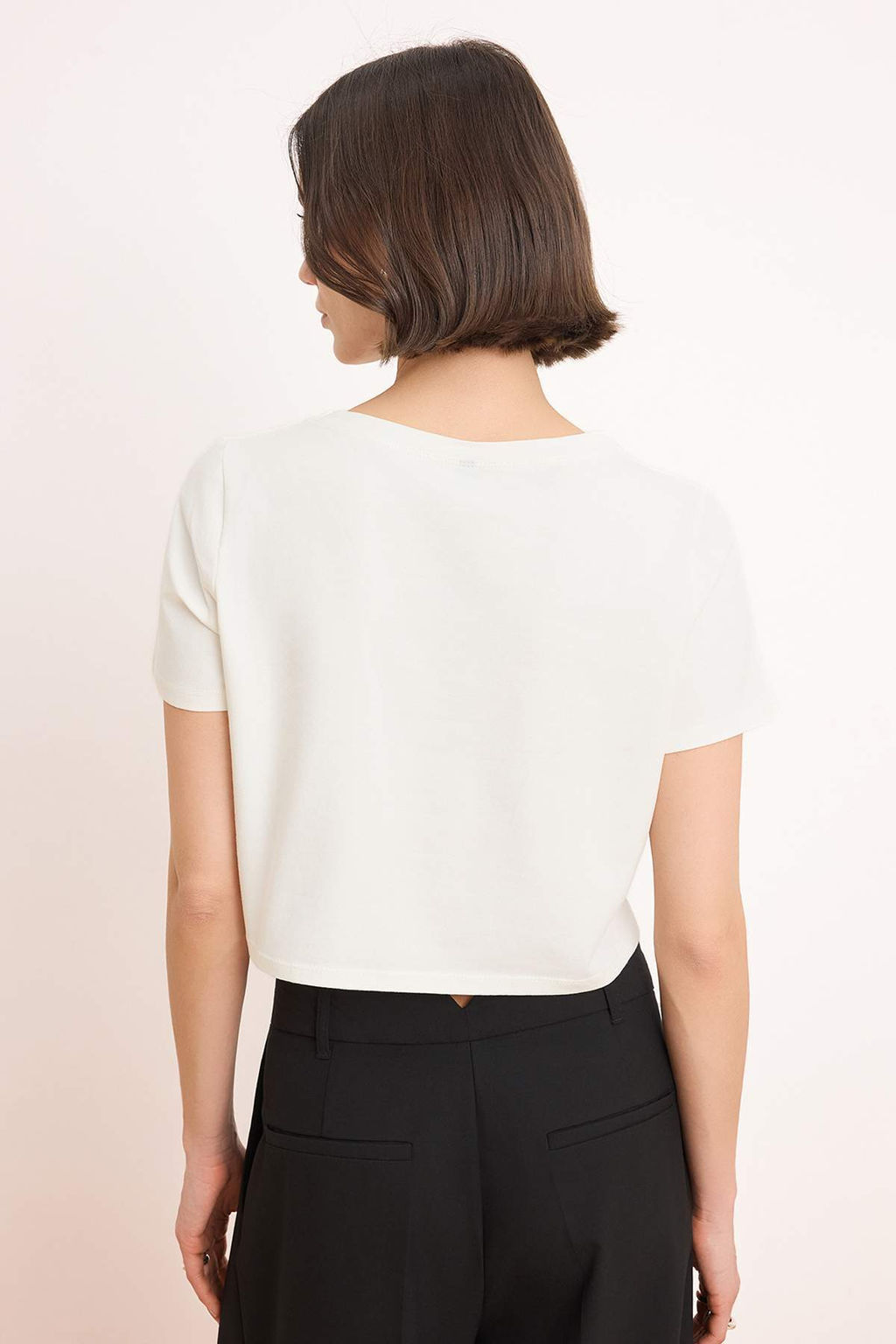 Ekru Relaxed Crop Dantel Detayl? Orme T-Shirt TWOSS26TS00224 - Trendyolmilla фото 4