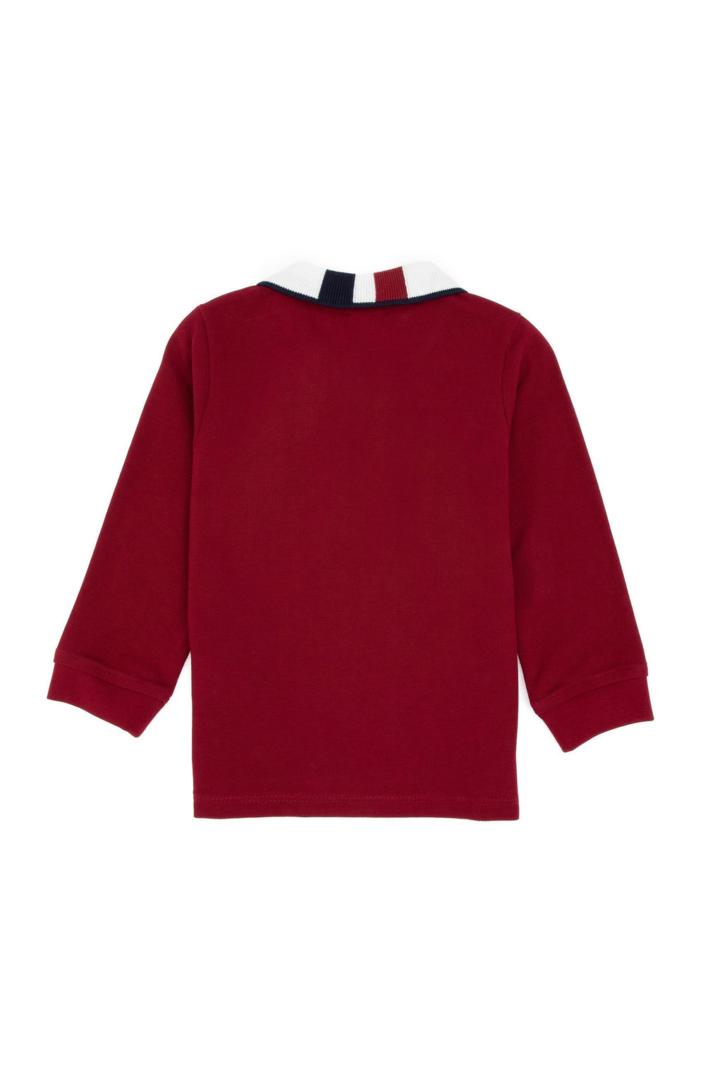 Erkek _ocuk Bordo Polo Yaka Basic Sweatshirt
