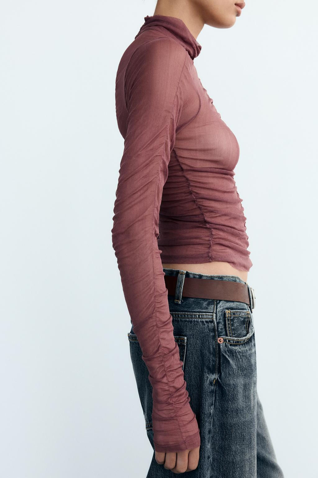 100% SILK DRAPED TOP - Zara фото 4