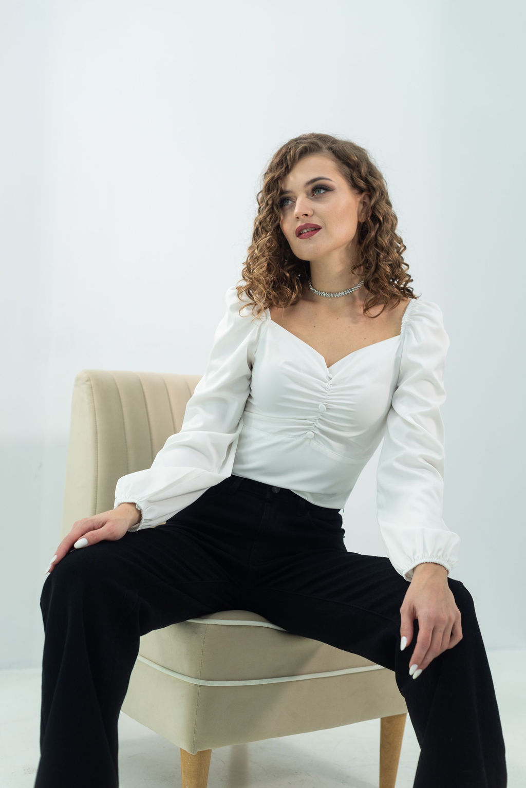 Блузка Ирэн (белый) - Nadi bordo фото 5