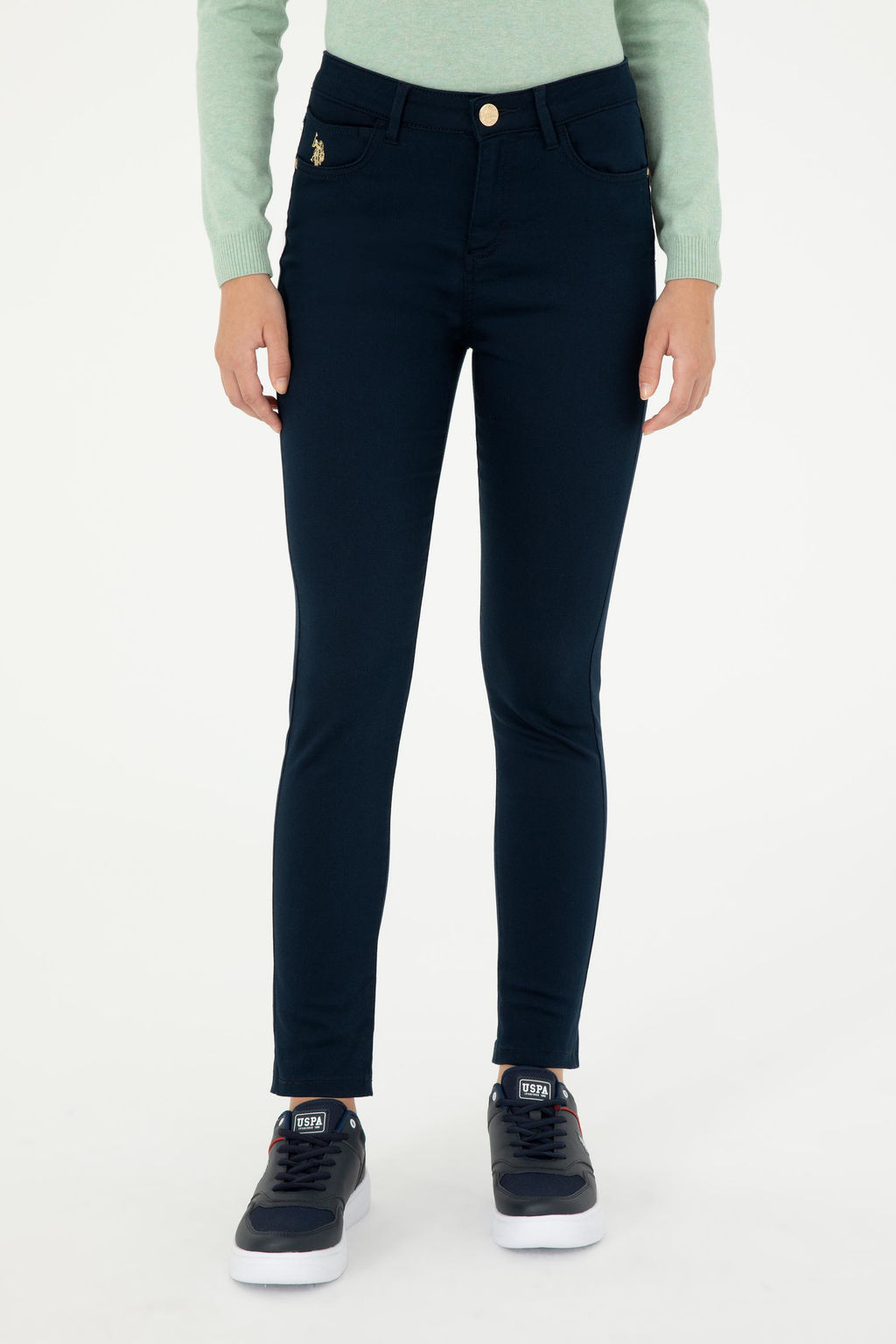 Женские темно-синие брюки из плотной ткани - U.s. polo assn фото 2